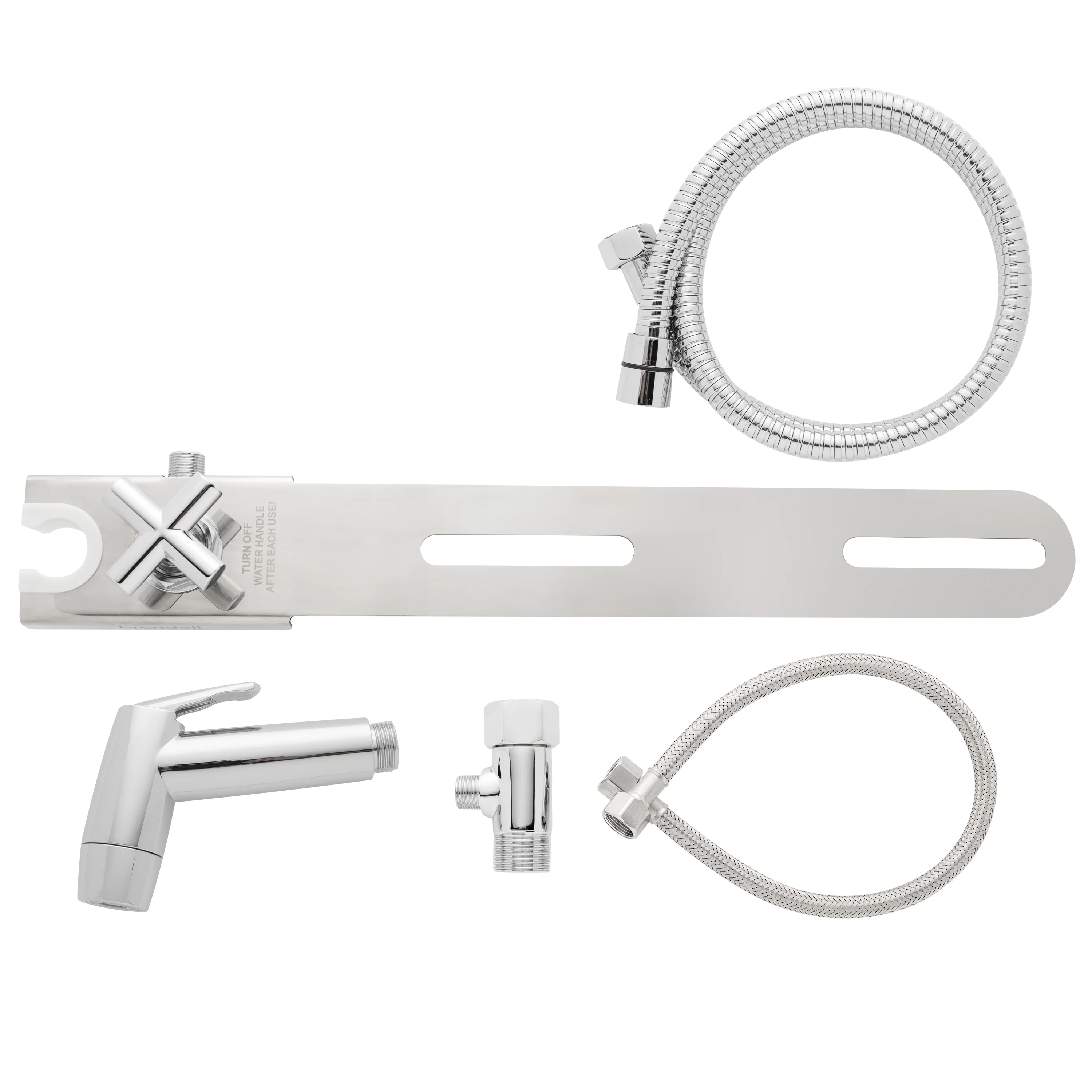 Brondell CleanSpa Easy Hand-Held Bidet Sprayer and Holster with Integrated Shut off in Silver