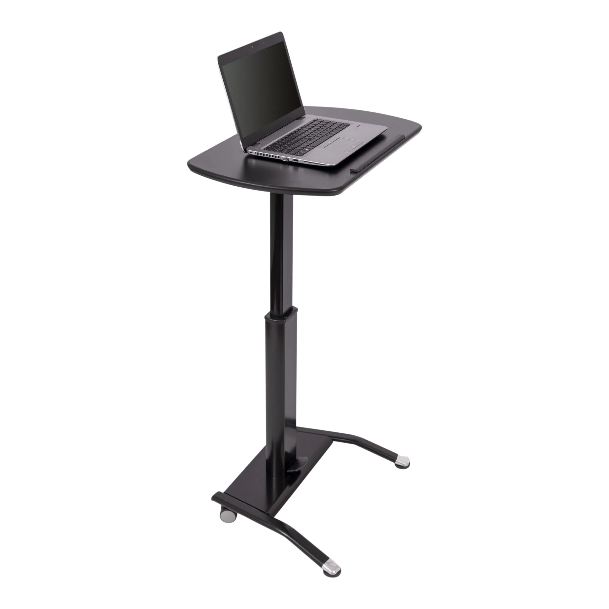 Pneumatic Adjustable-Height Lectern, Black