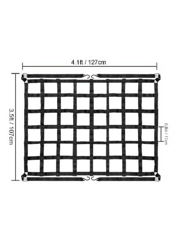 BENTISM 3.5'x 4.1' Cargo Net with S-Hooks, Truck Bed Cargo Net Heavy Duty Cargo Nets Capacity 1100LBS for Pickup Trucks (42