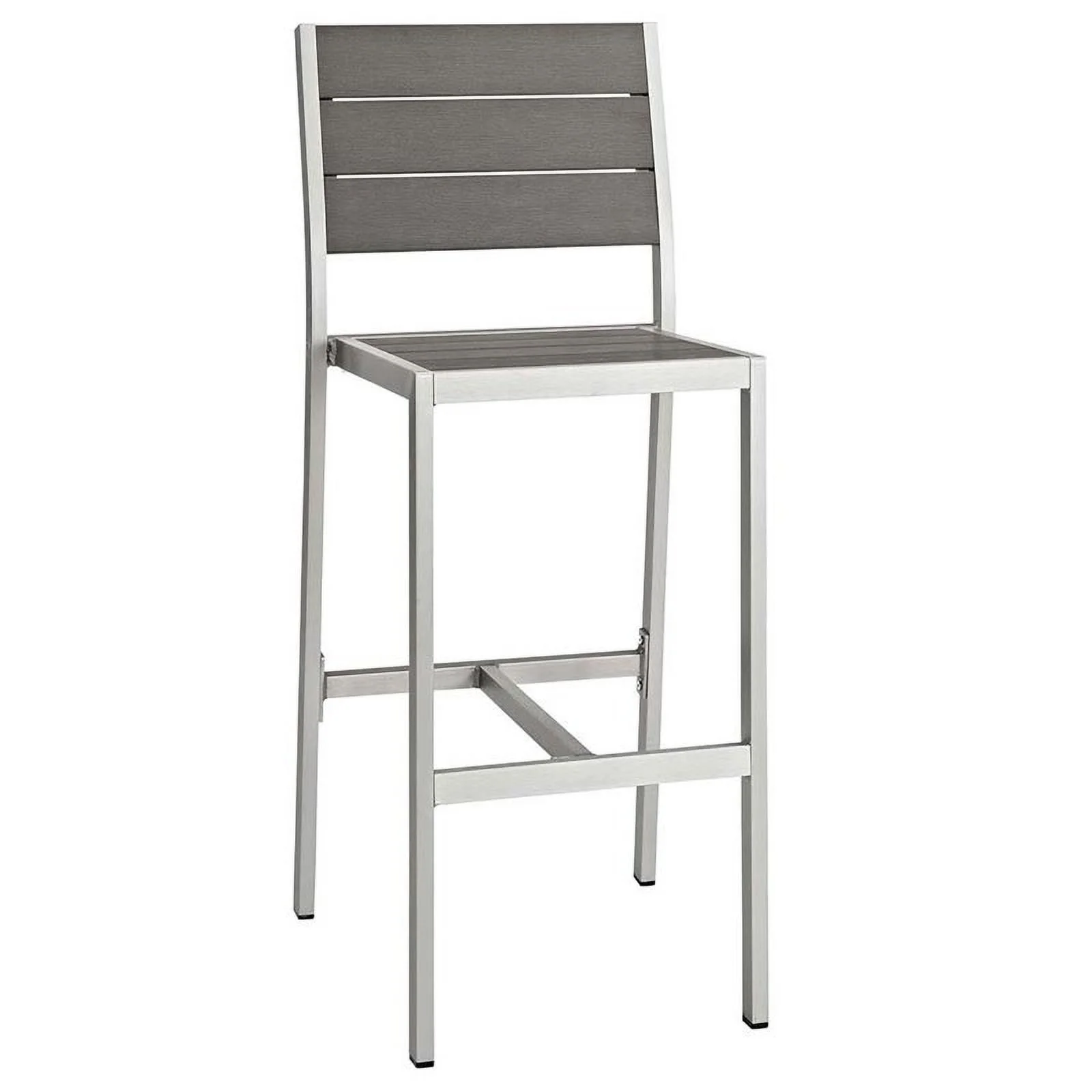 Afuera Living 3 Piece Patio Pub Set in Silver and Gray Finish