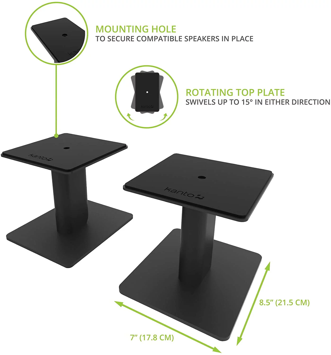 Kanto YU4WALNUT 140W Bookshelf Speakers with Bluetooth - Walnut (Pair) with Kanto SP6HD 6