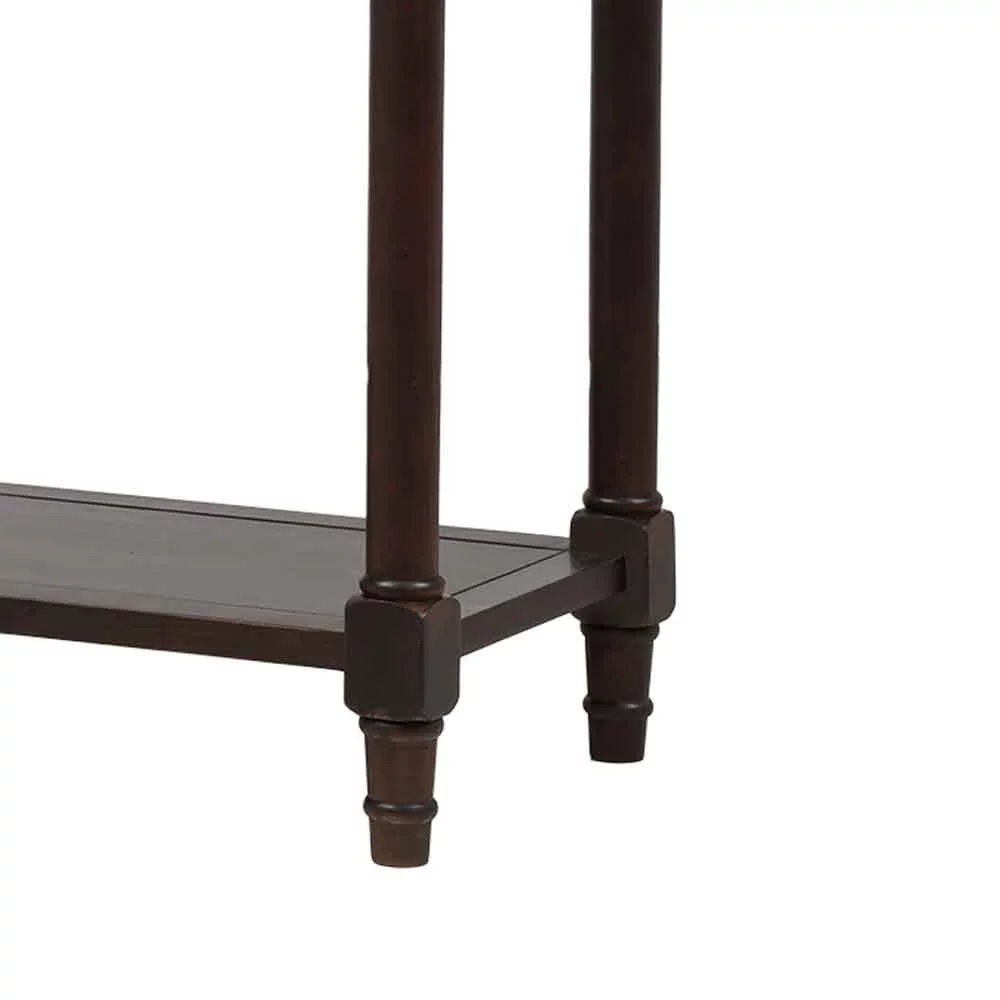 Traditional Design Wood Console Table with Bottom Open Shelf and 2 Drawers