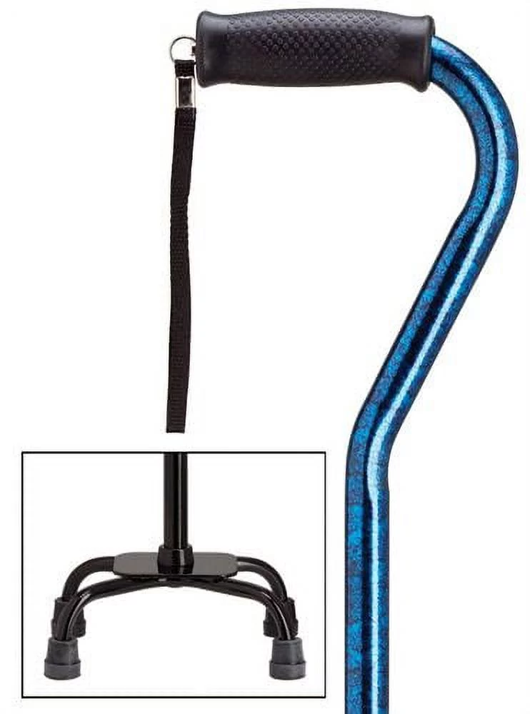 Quad Cane Adjustable Blue Granite Small base 6
