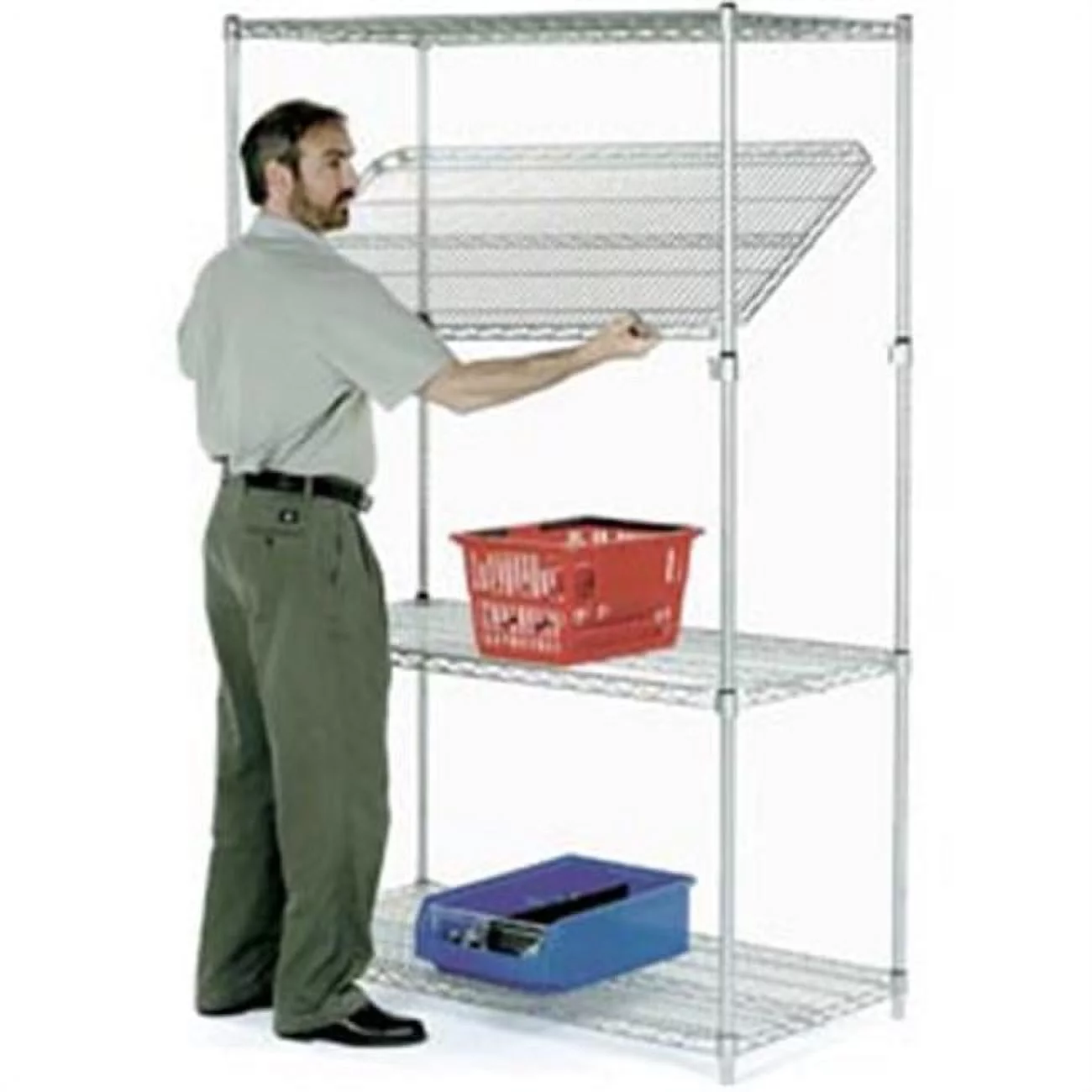 Nexel 18487AC Quick Adjust Wire Shelving, Chrome - 48 x 18 x 74 in.
