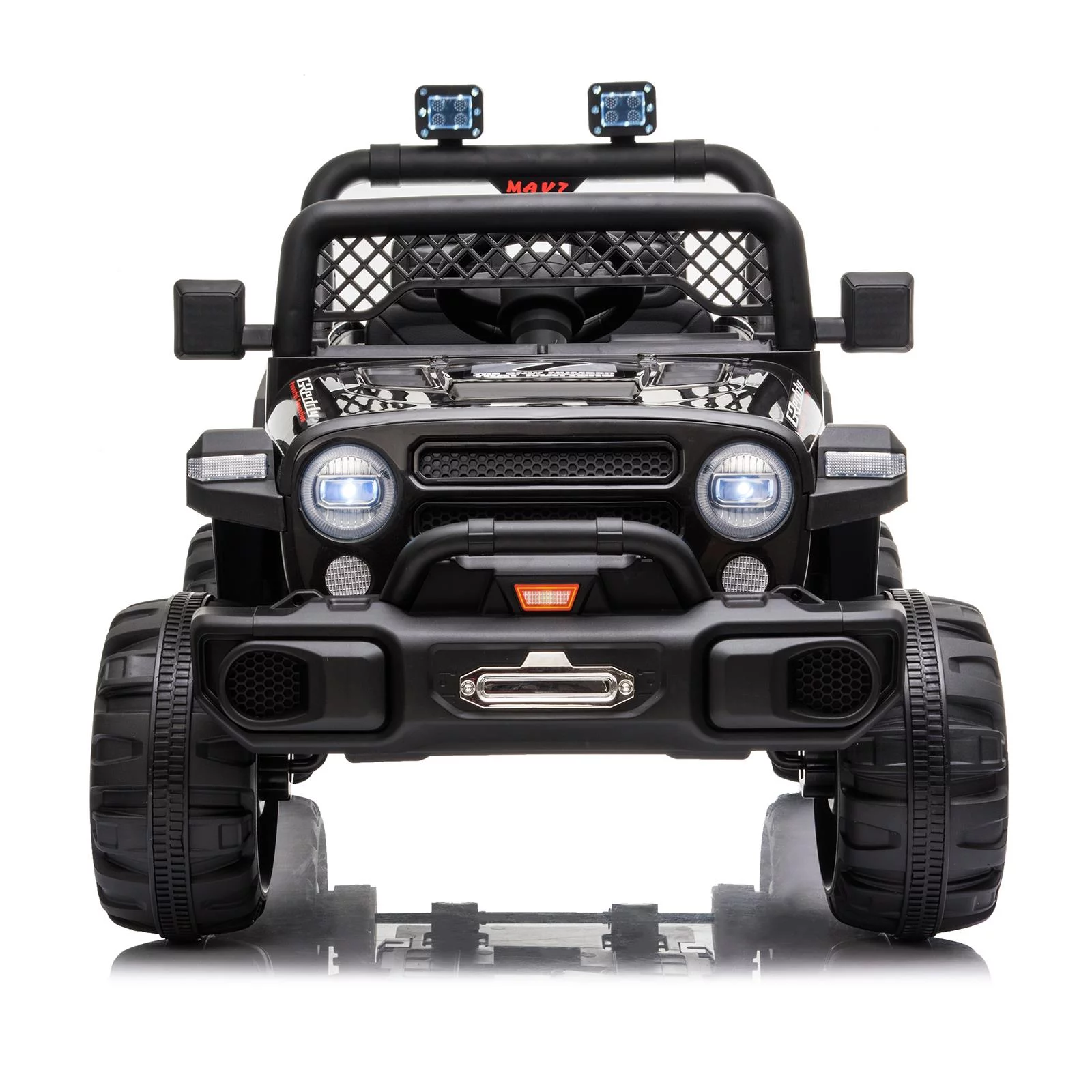 UBesGoo 12V Kids Battery Powered Electric Truck Ride-On Car with RC, Headlights, Music - Black