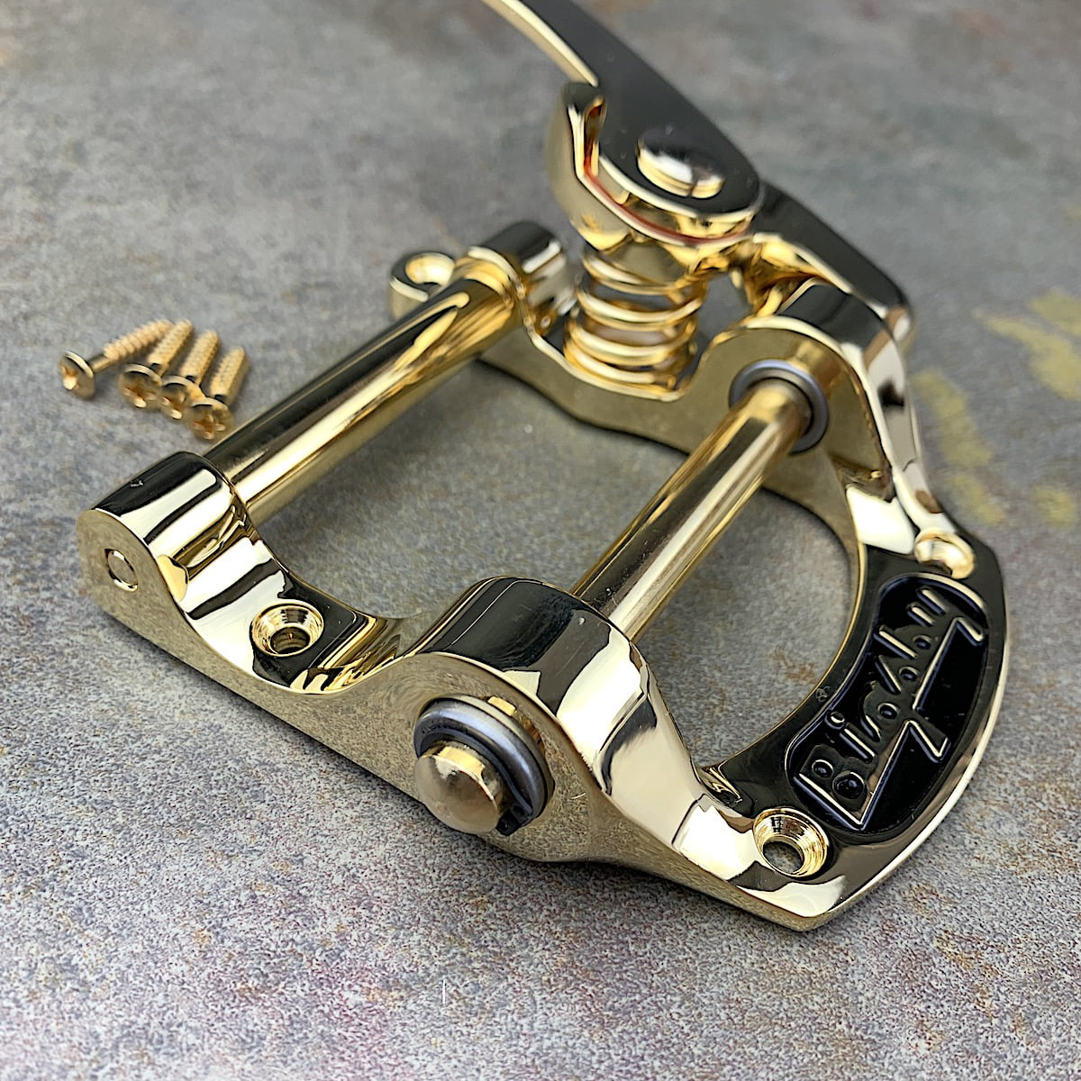 Bigsby B5 Guitar Vibrato For Flat Top Electrics, Gold (Gibson SG, Flying V, Exlporer, Firebird)