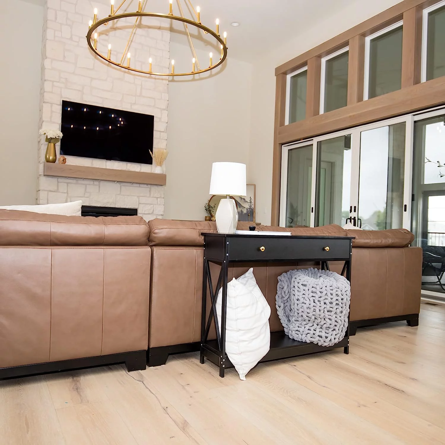 MQLIFEBOOM Narrow Entryway Sofa Table for Living Room  Office  Farmhouse  Kitchen - Extra- Wood Entryway Table with One Large Drawer and    (40.1" L x 30.92" H x 11.82" W) - B