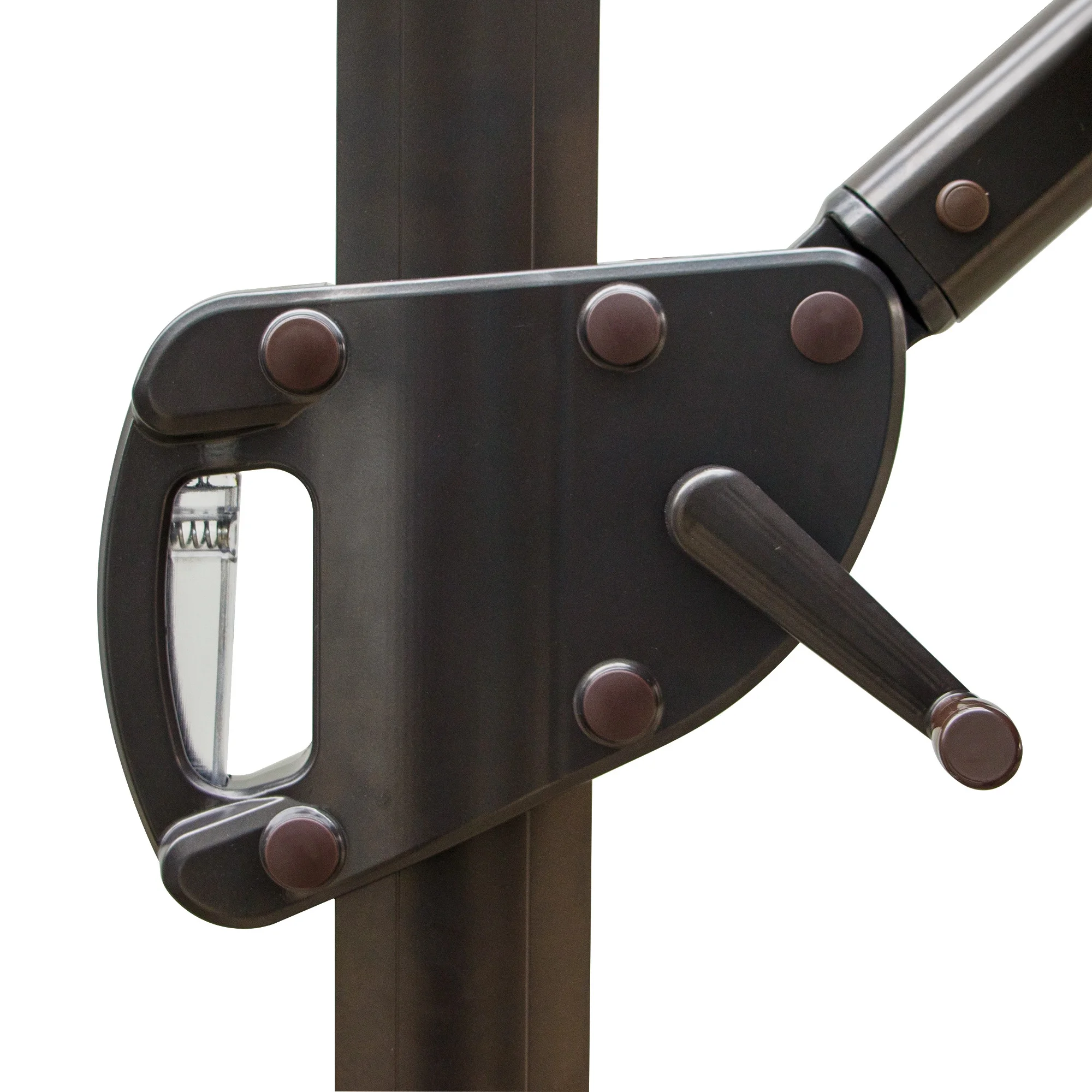 HomeRoots 10' Tan Polyester Square Tilt Cantilever Patio Umbrella With Stand