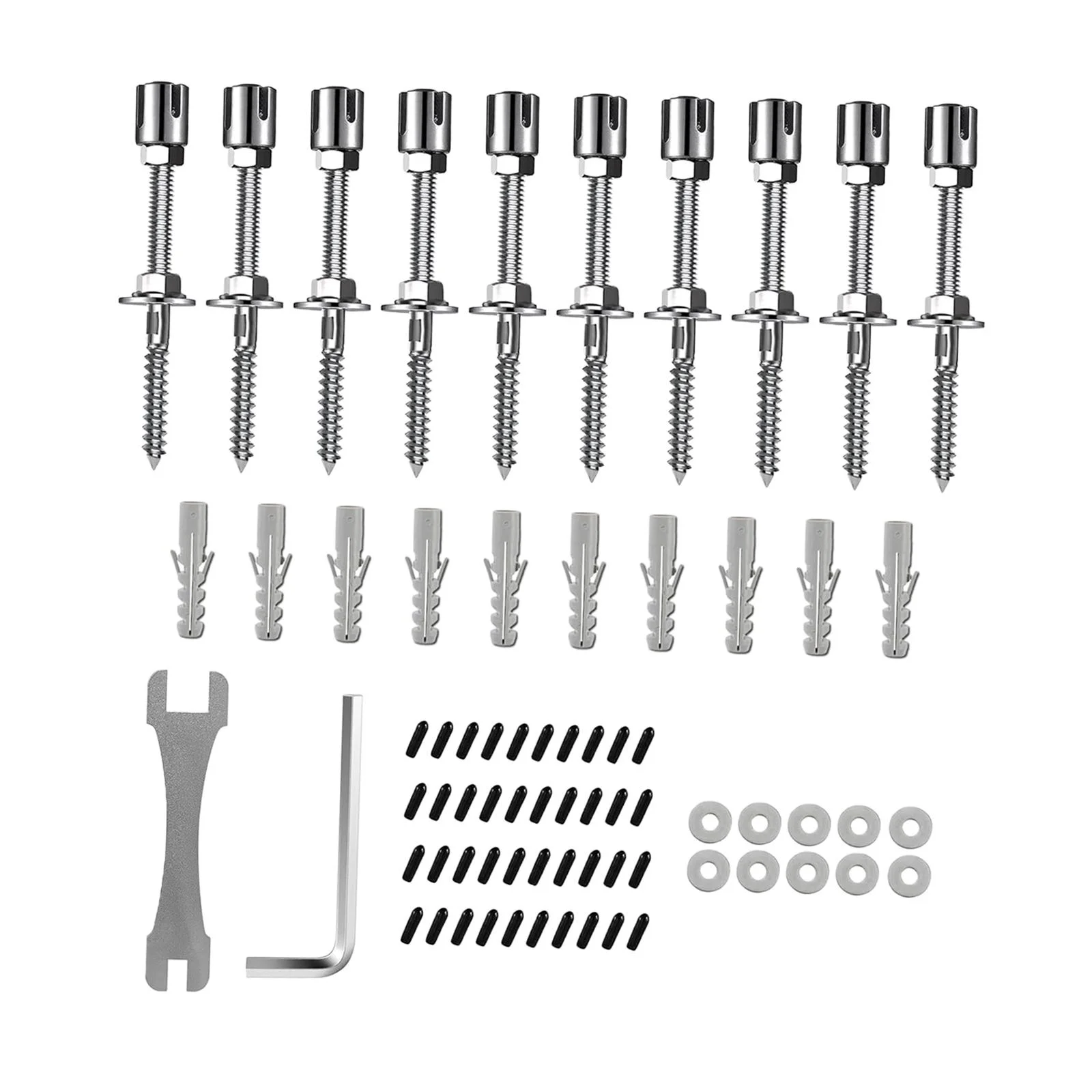 Miulika Green Wall Trellis Kit Trellis System Porch Fences All Purpose Spanner Plant Supports,Crosshead Hubs for Climbing Plants,Vines without Cable