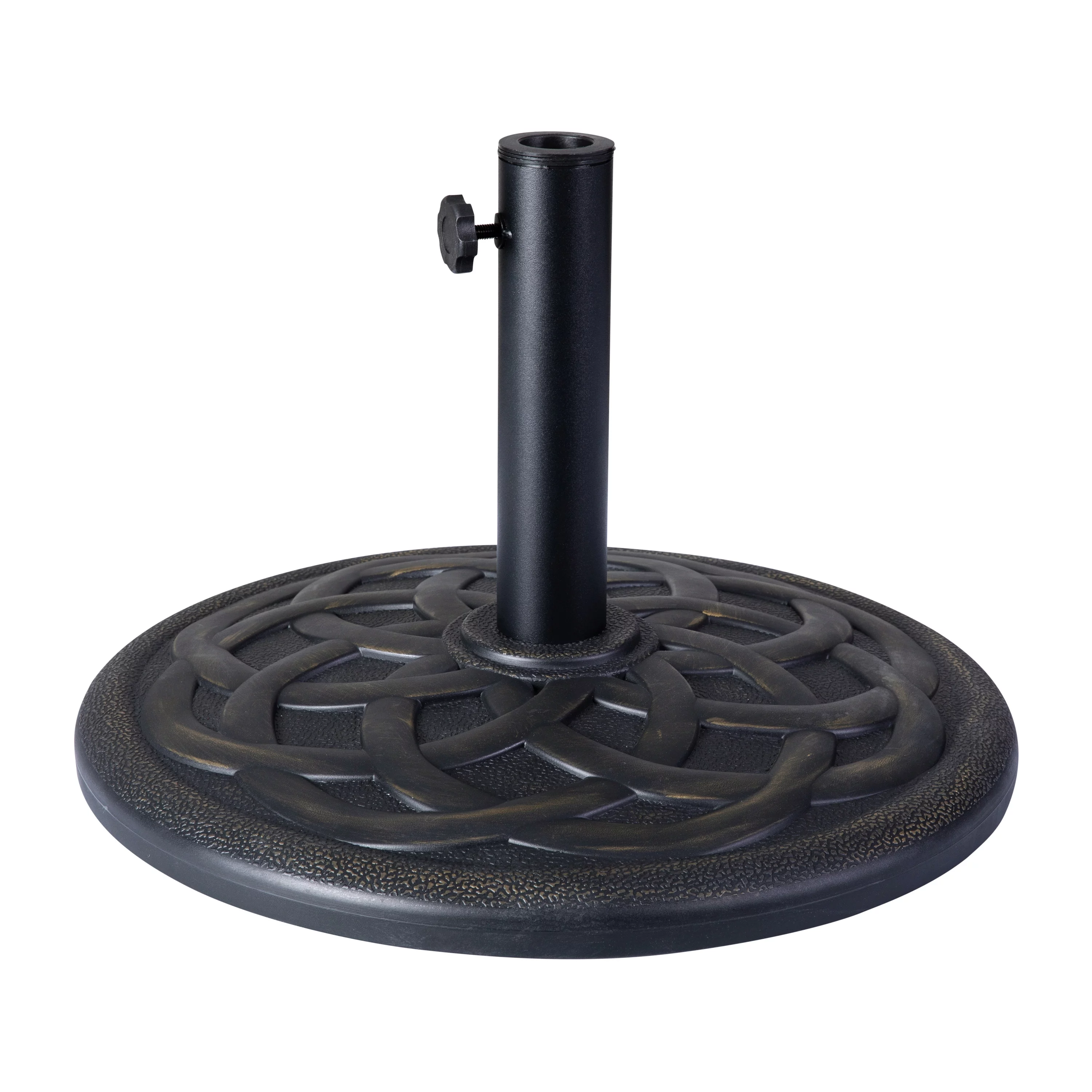 BizChair Universal Bronze Cement Patio Umbrella Base with Weatherproof Plastic Polymer Coating - 19.25
