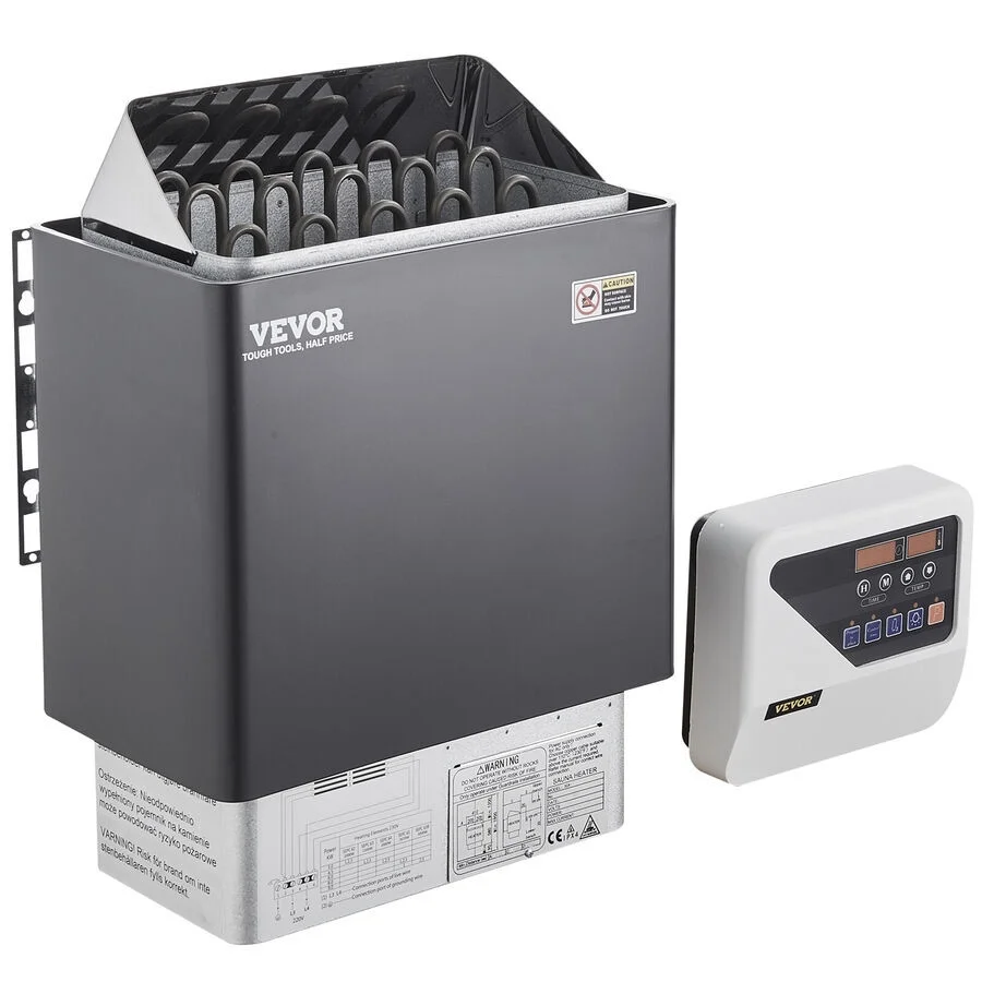VEVOR Sauna Heater Stove Wet & Dry w/ Controller, 220V, Stainless Steel,9Kw