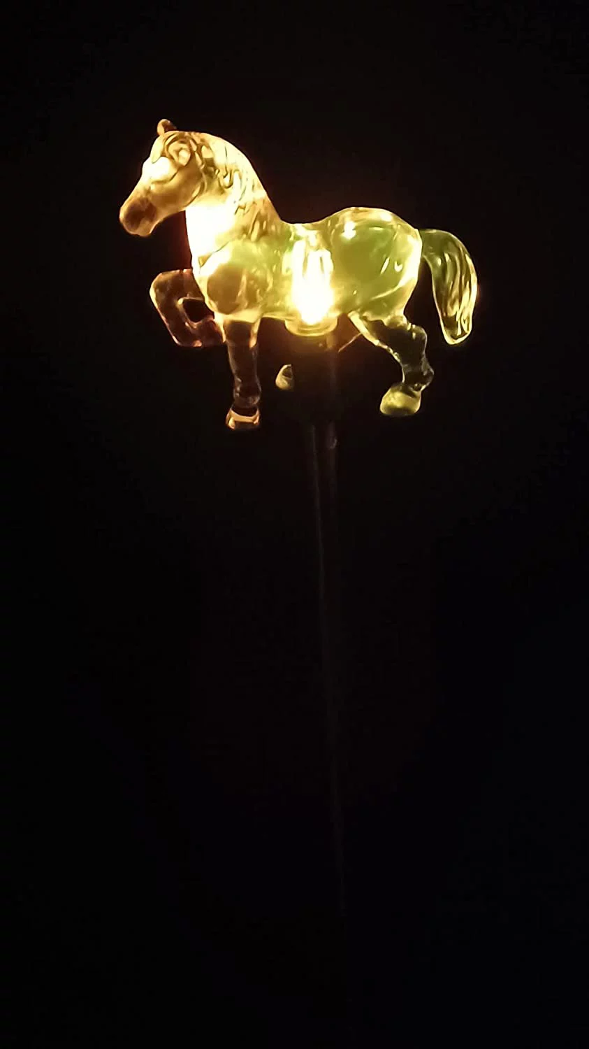 2 PCS Solar Color Changing Horse Style Garden Stake Light