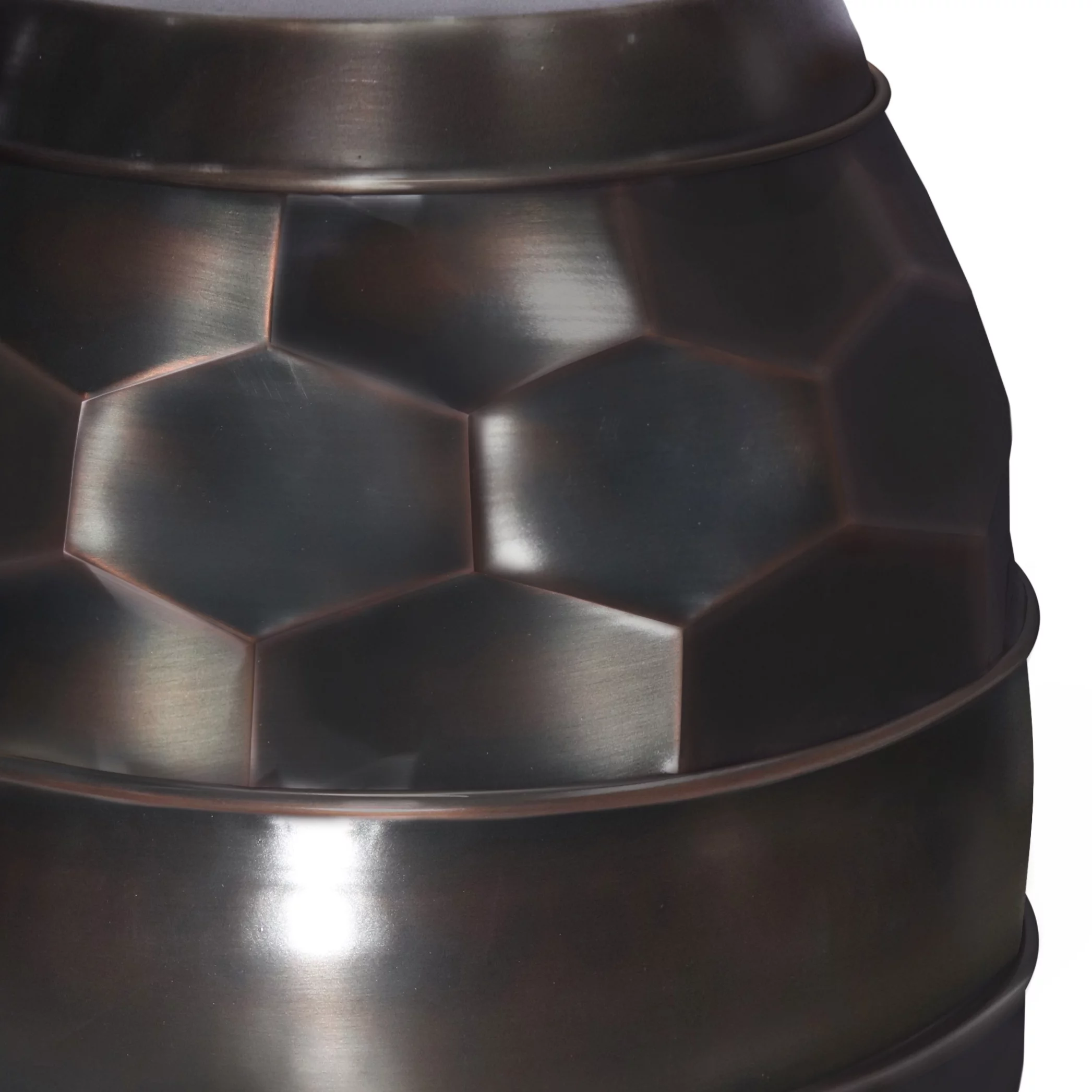 Simpli Home Reeva Side Table in Antique Copper