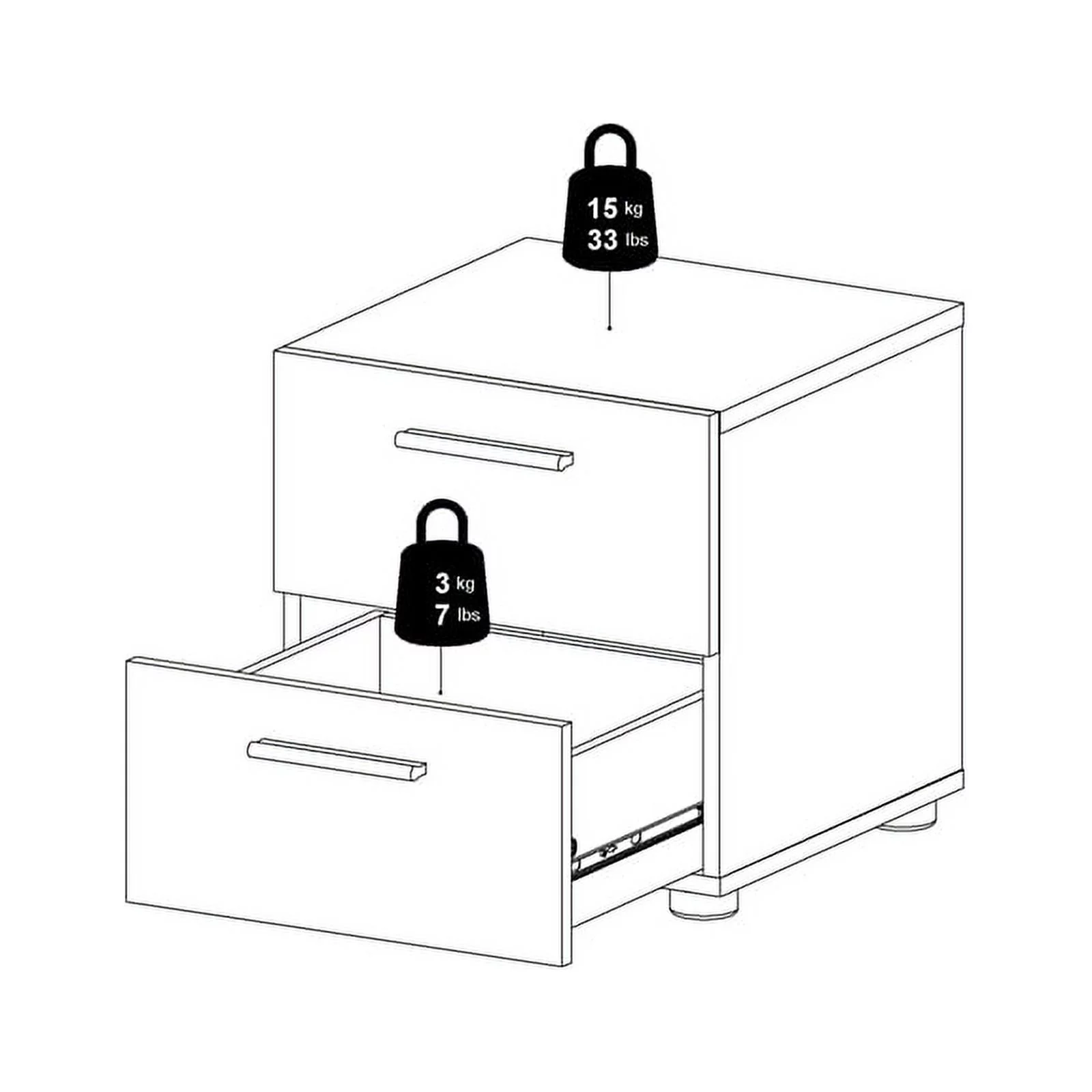 Home Square 2 Piece 2 Drawer Nightstand Set in Truffle