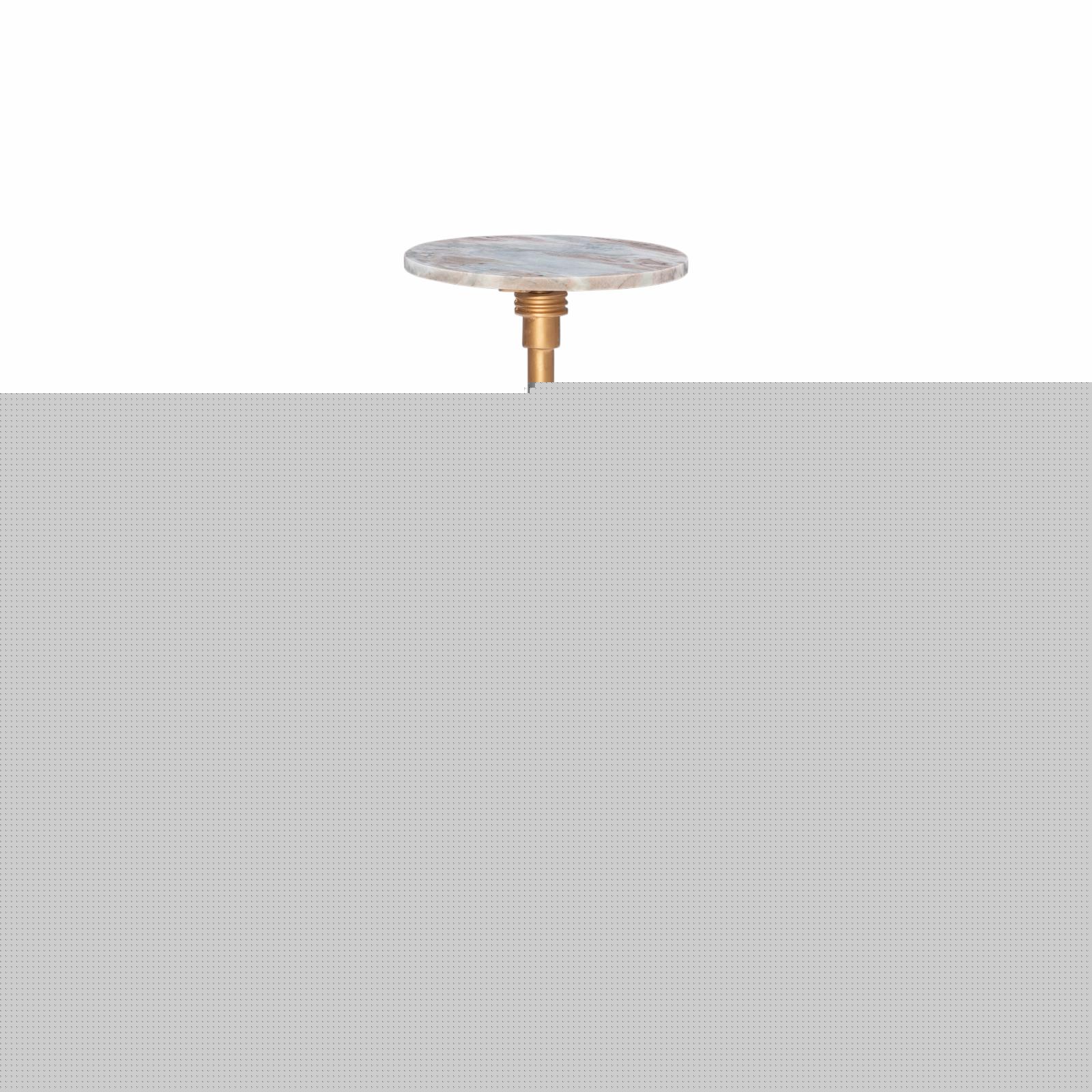 Powell Amyn Round Adjustable Height Drink Table - Gold with Sandy Marble Top