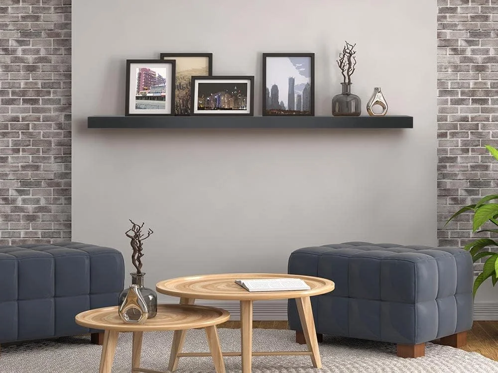 Pilgrim Home and Hearth Titus 52-Inch Metal Fireplace Mantel Shelf in Shadow Iron