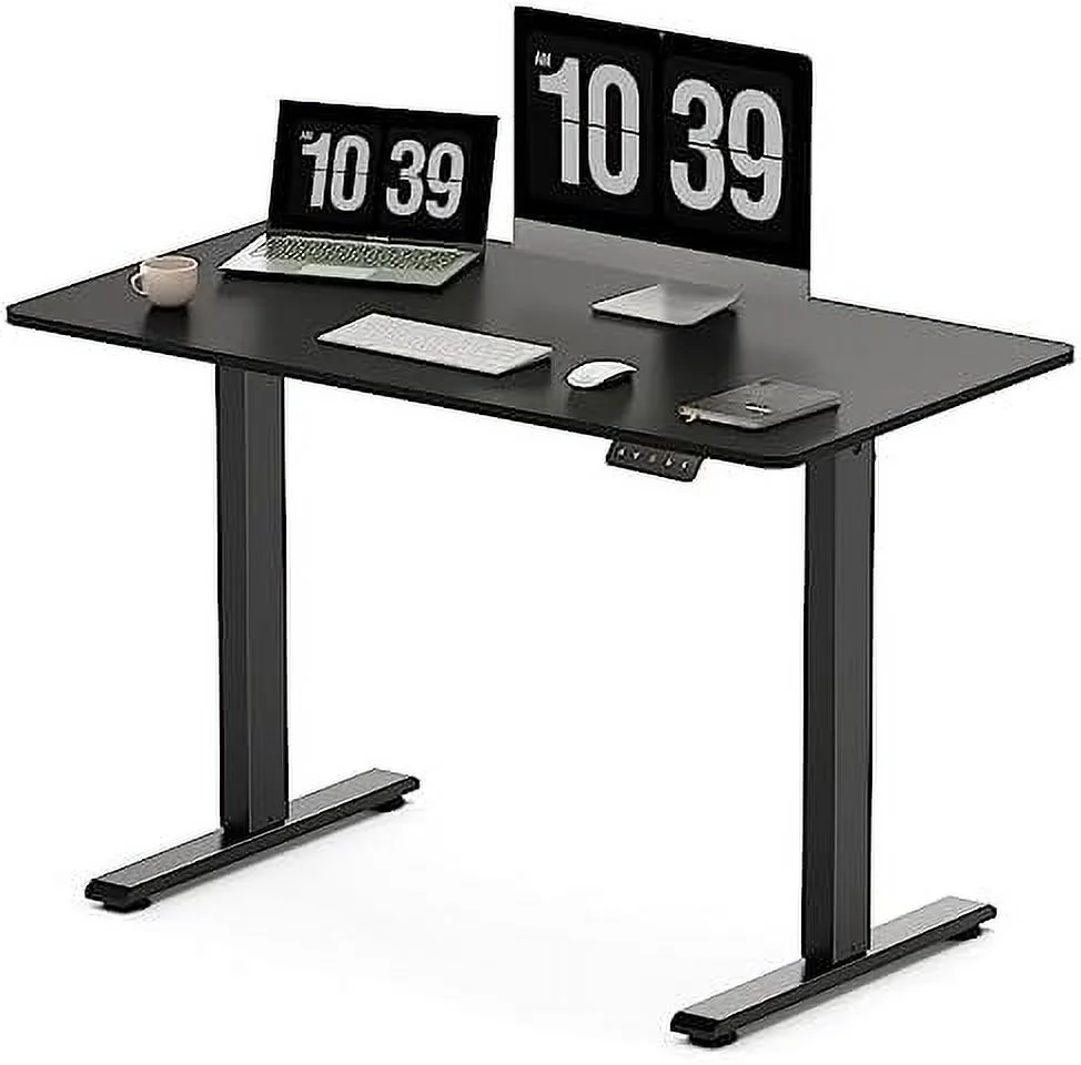 JDZHAPPYLIFE Standing Desk Adjustable Height  43x24 Inch Stand up Desk for Home Office Computer Desk with Memory Preset(43x24 Whole Board Black)