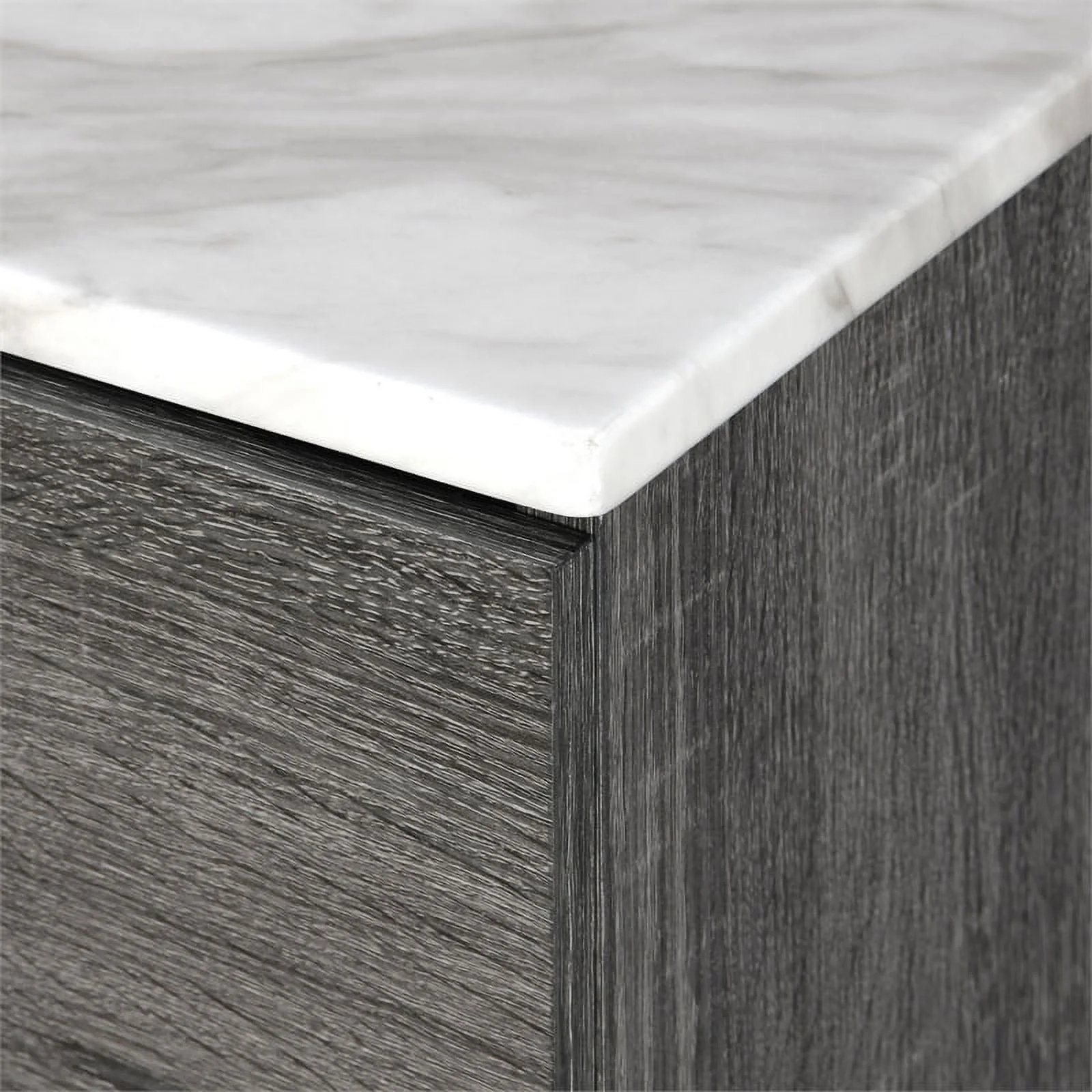 Home Square 2 Drawer Wood Nightstand in Gray Finish - Set of 2