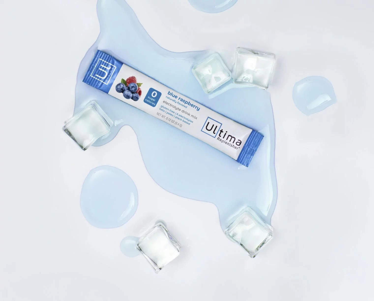 Ultima Replenisher Electrolyte Powder, Sugar Free Hydration Packets, Blue Raspberry, 10 Stickpacks