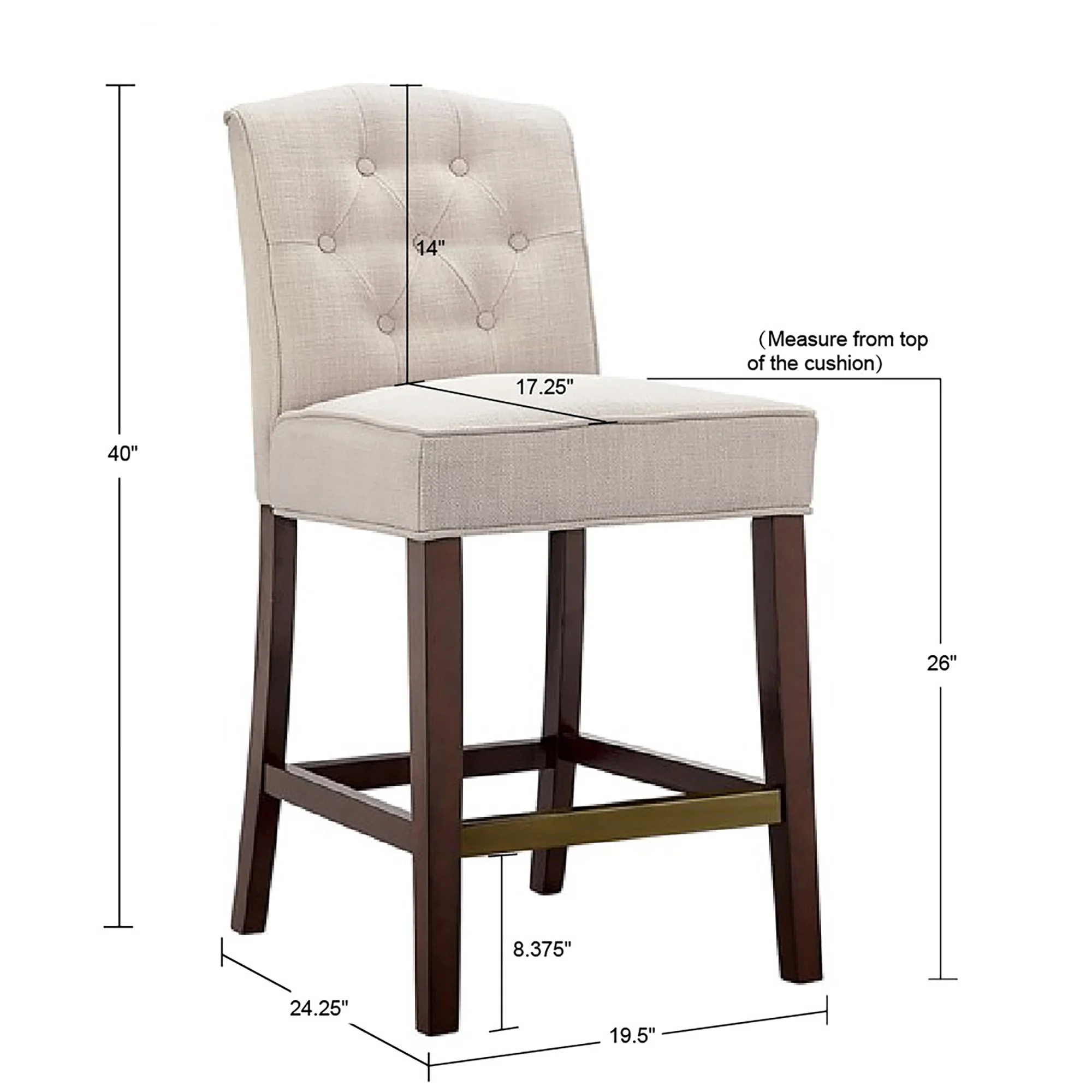 Tufted Counter Stool - 20.46 - Elegant Dining Experience