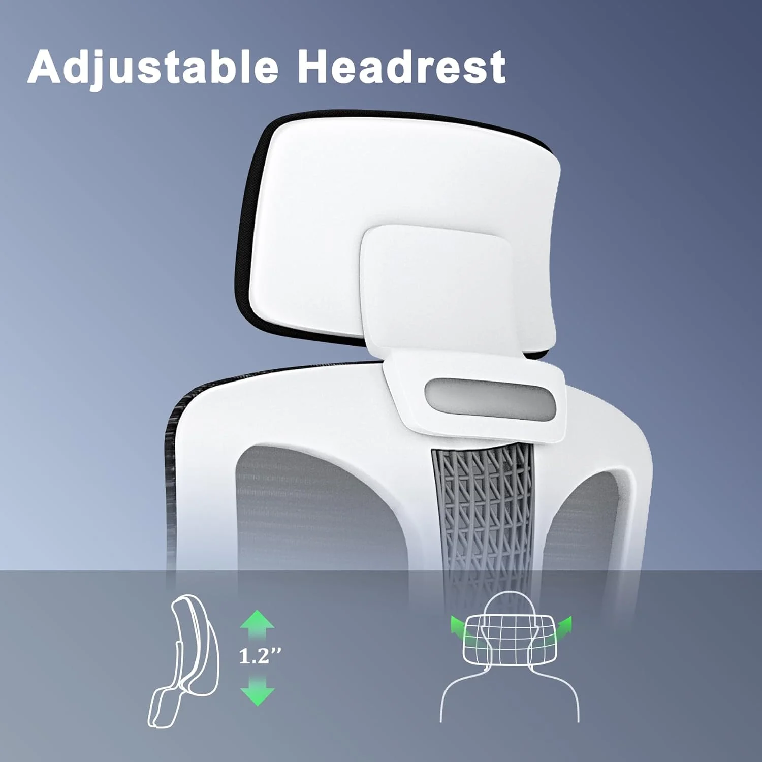 YILAN Ergonomic Mesh Office Chair, High Back Desk Chair with 3D Armrests, Adjustable Lumbar Cushion & Adjustable Headrest, Swivel Computer Task Chair with Tilt Function