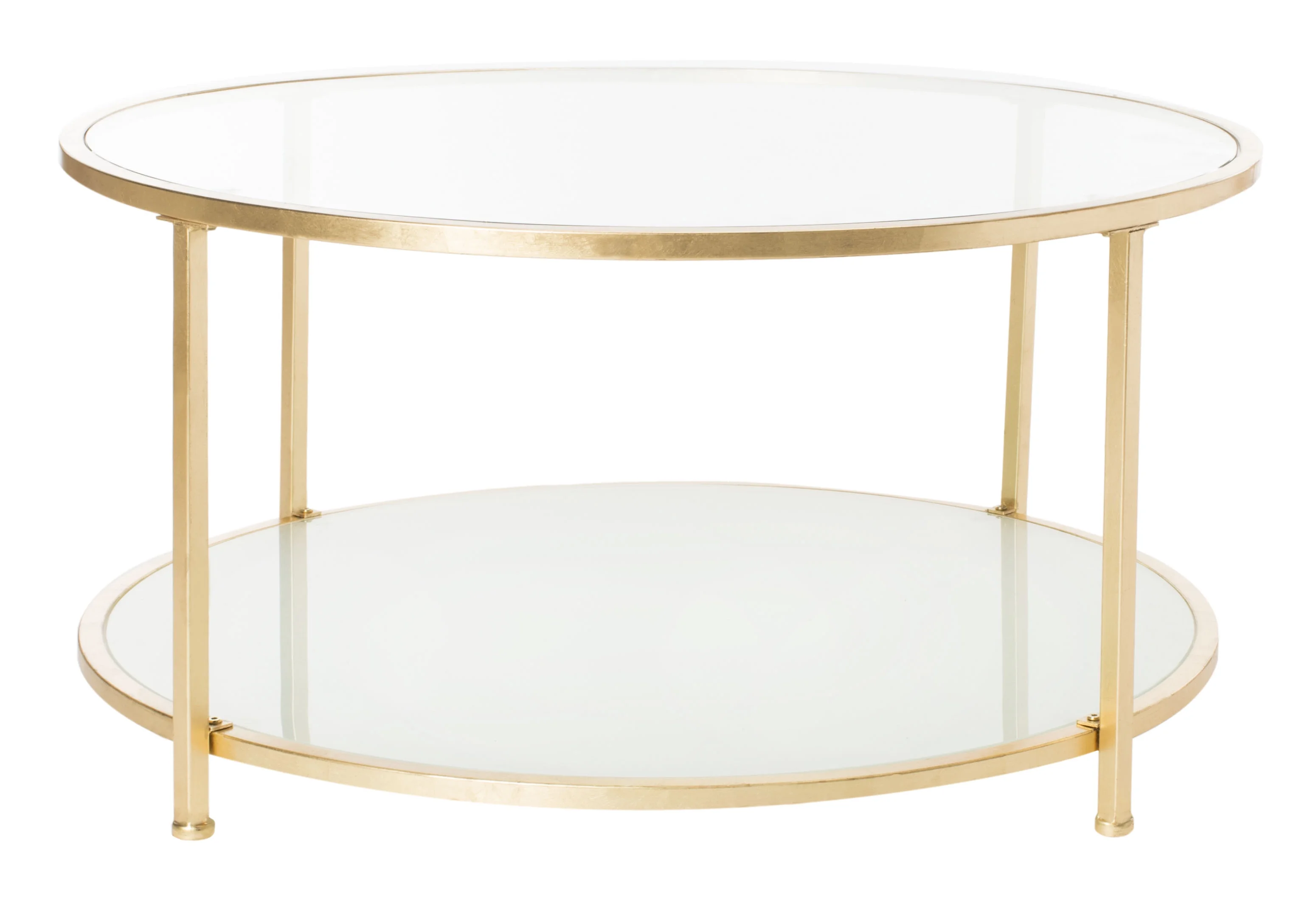 SAFAVIEH Ivy 2 Tier Modern Glam Round Coffee Table, Gold