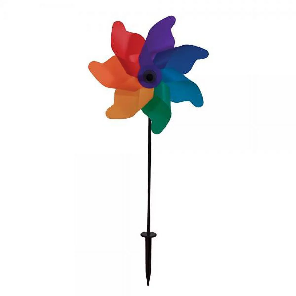 In the Breeze Rainbow Poly Petal Pinwheel Spinner, 12-Inch
