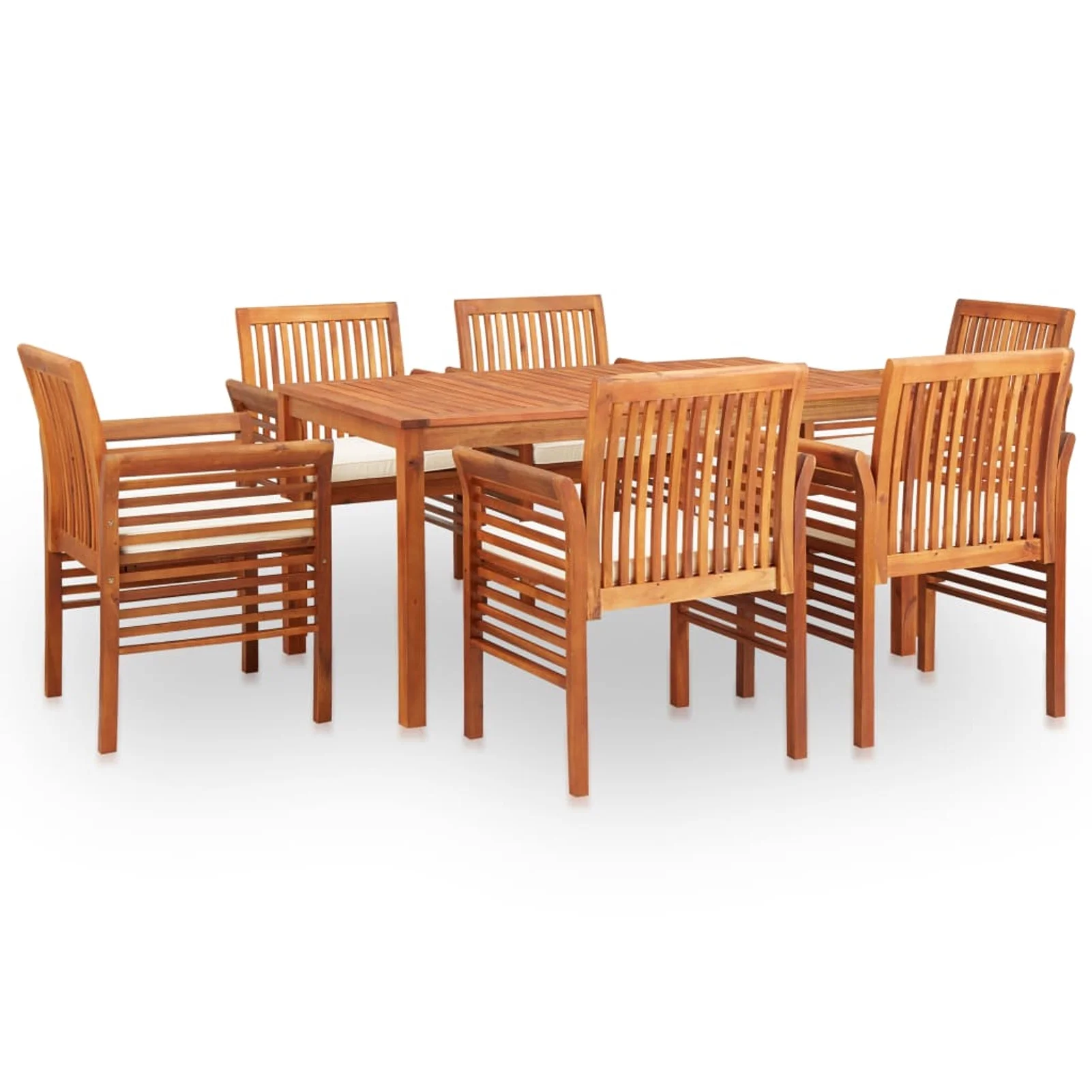 Aibecy 7 Piece Patio Dining Set with Cushions Solid Acacia Wood