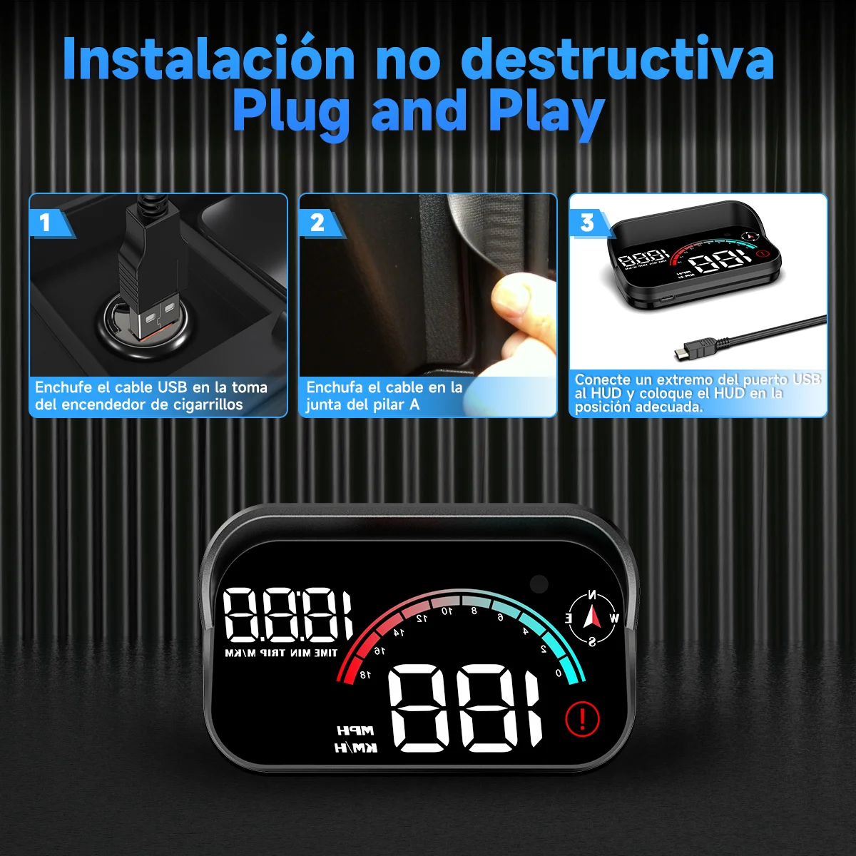 ANCEL M22 Auto HUD Head up Display mph/km Geschwindigkeit Anzeige Alarm LCD DE