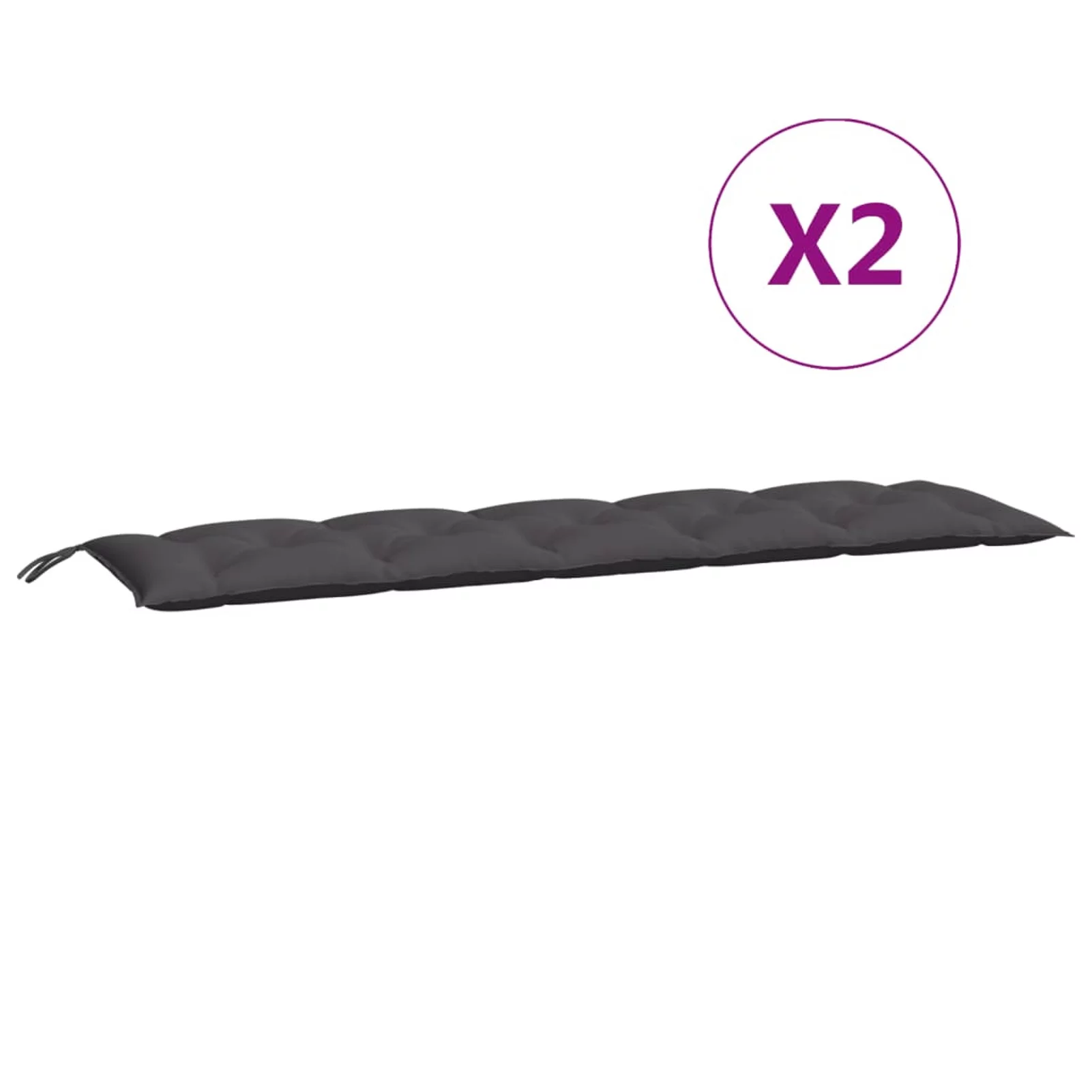 Anself Garden Bench Cushions 2pcs Anthracite 70.9