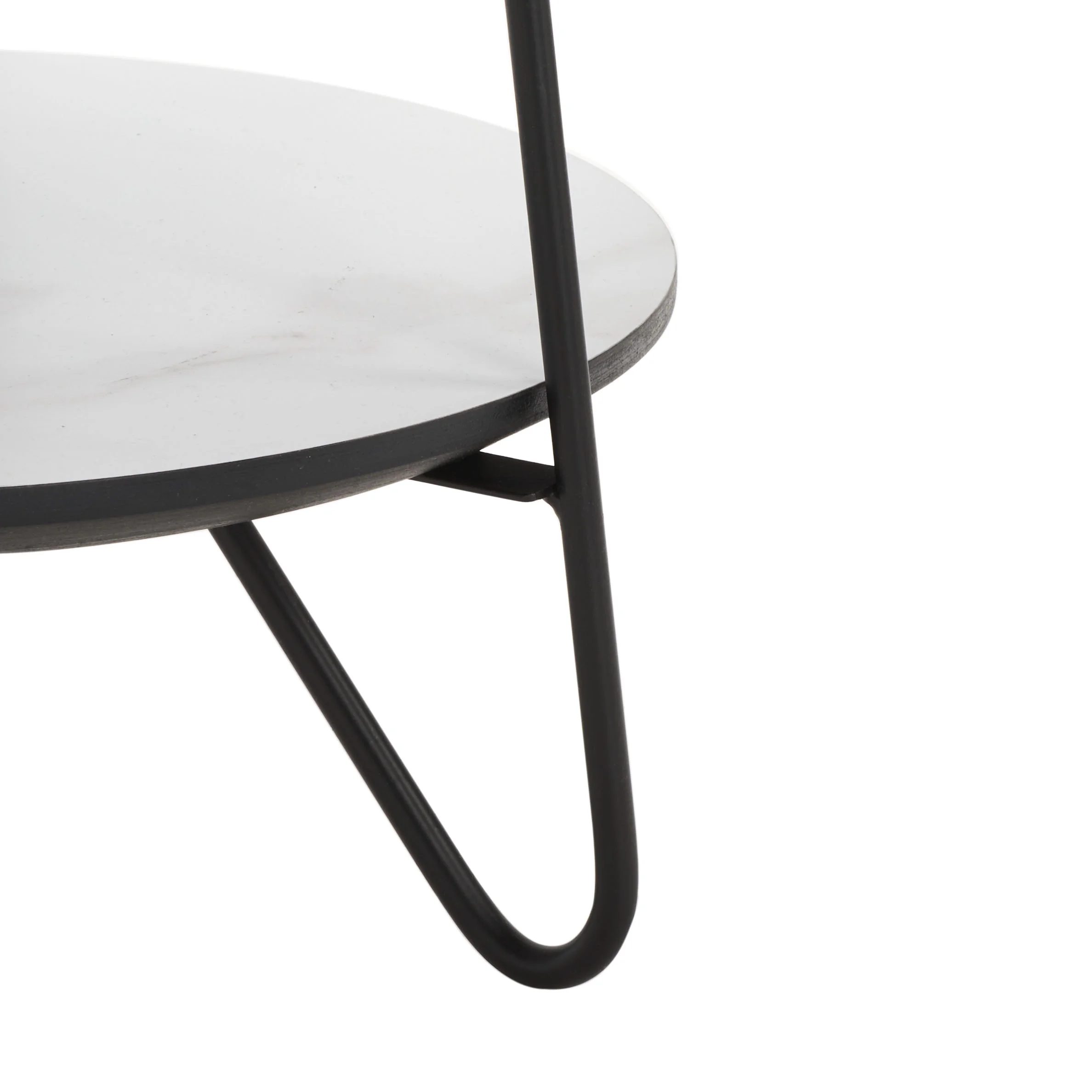 SAFAVIEH Avalin.e Modern Style Round Side Table, White/Black (15 in. W x 15 in. D x 21.6 in. H)