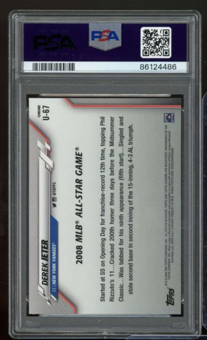 Derek Jeter Card 2020 Topps Chrome Update #U-67 PSA 9