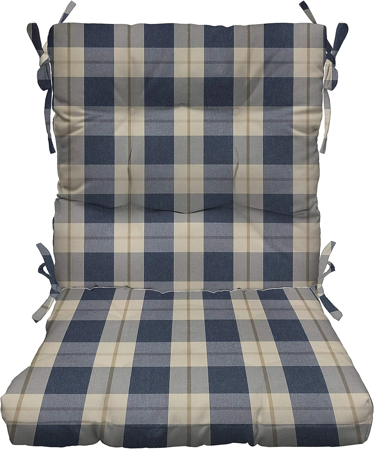 RSH Décor Indoor Outdoor Tufted Back Chair Cushion, Choose Color (Branson Lapis Blue)