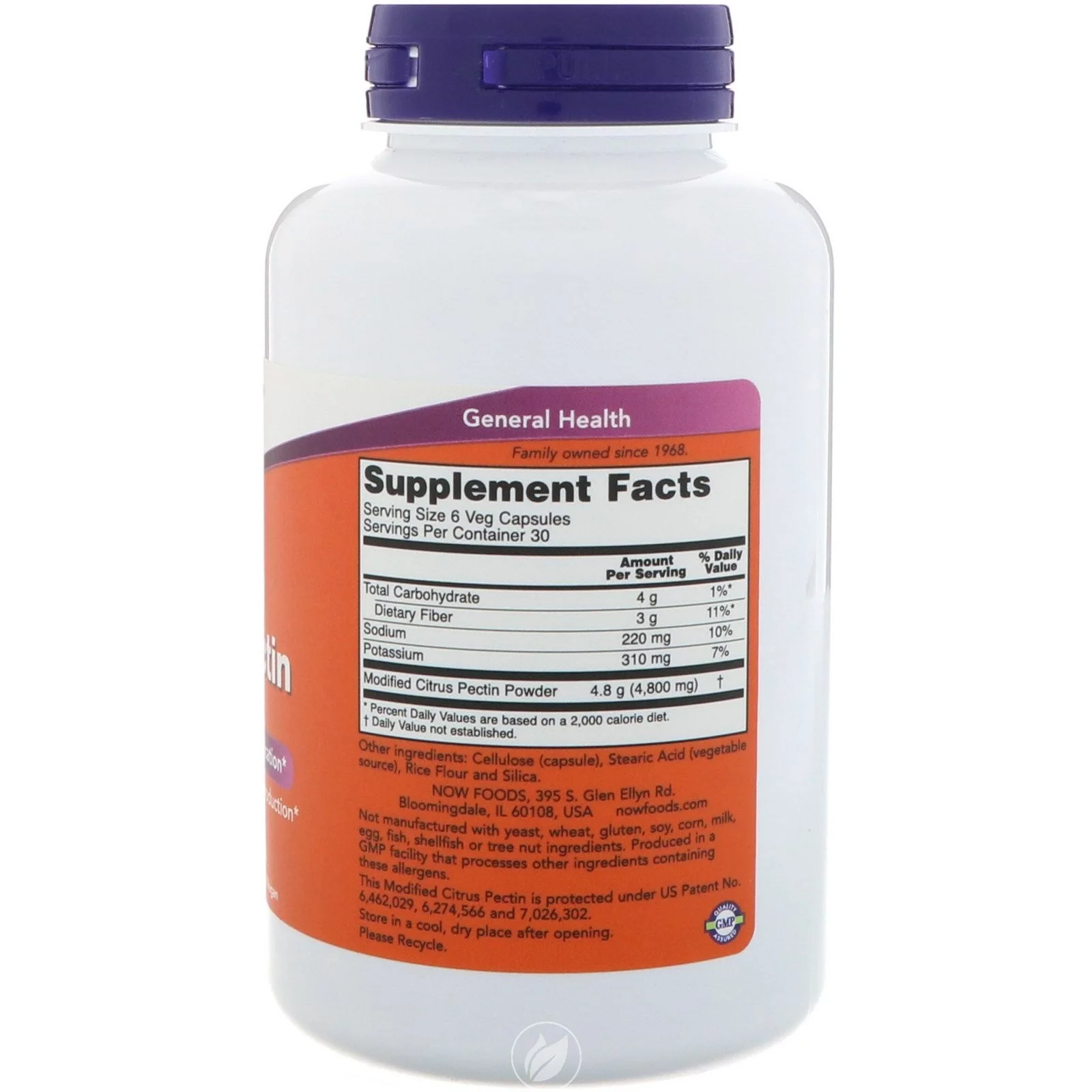 (2 Pack) Now Foods Modified Citrus Pectin 800 Mg. 180 Vegetarian Capsules