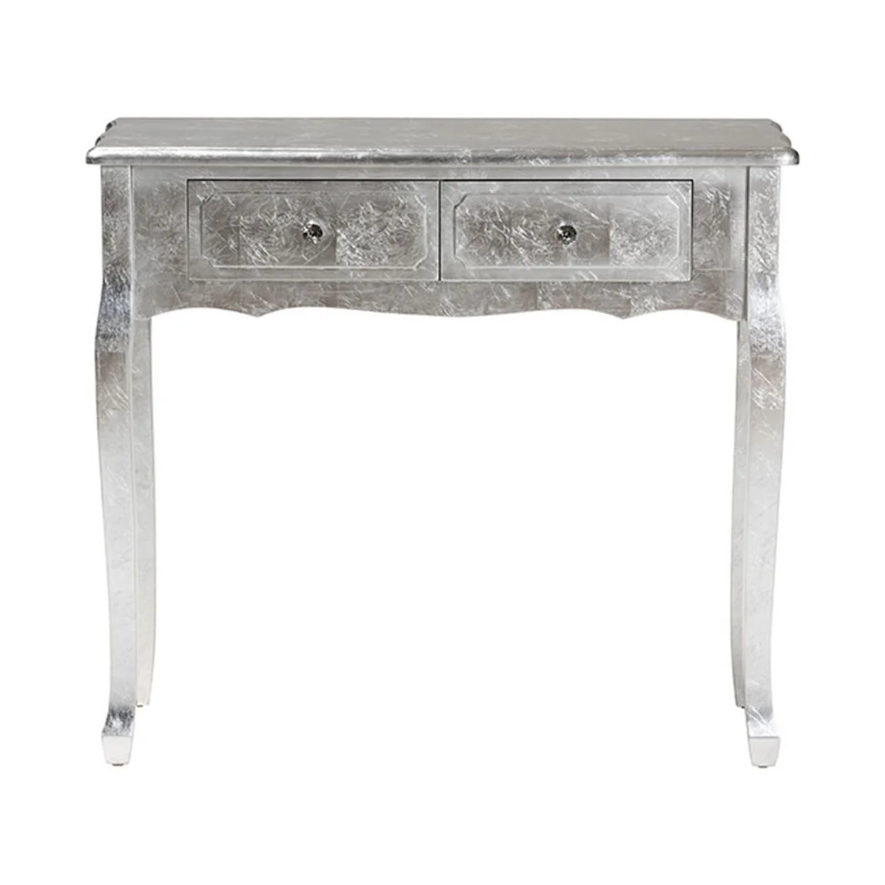 Baxton Studio Newton Classic and Traditional Silver Finsihed Wood 2-Drawer Console Table