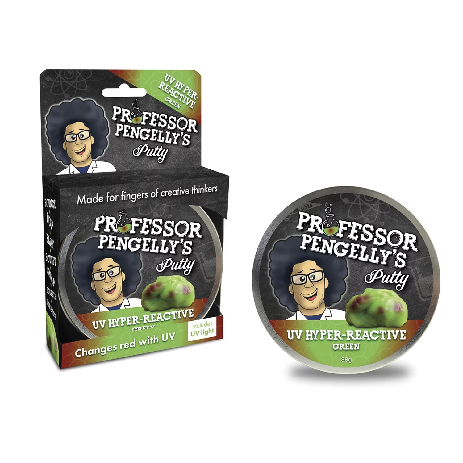 Professor Pengelly's Putty - UV Hyper-Reactive Green Putty