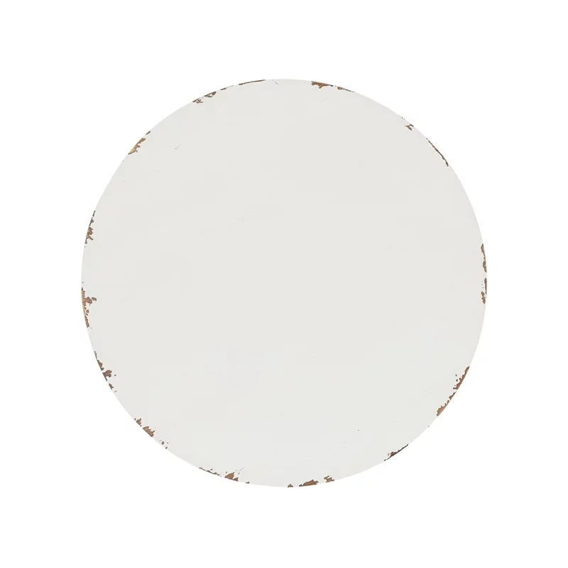 Pemberly Row Modern Distressed Wood End Table in White