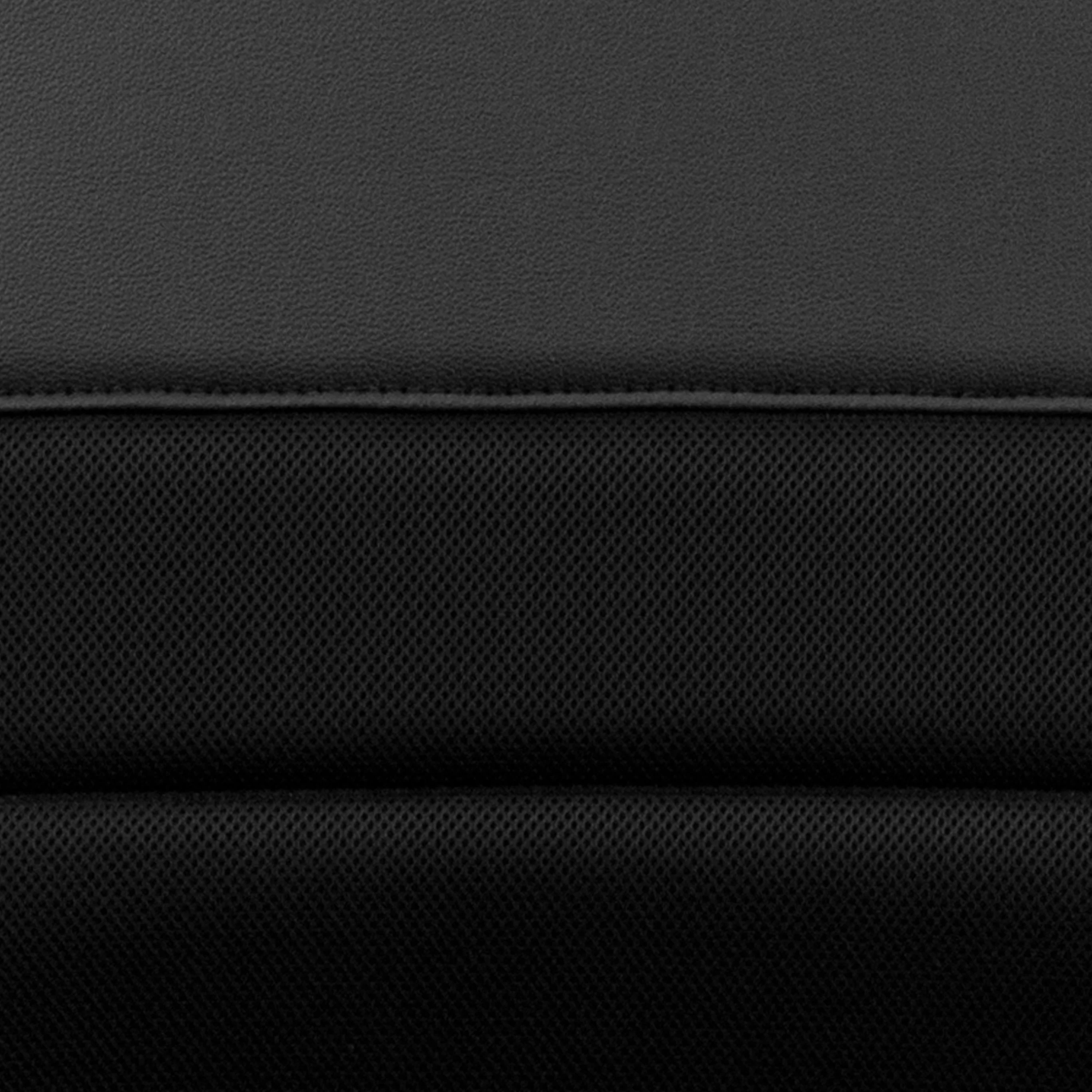 Emma + Oliver Mid-Back Black LeatherSoft and Mesh Swivel Task Office Chair with Arms