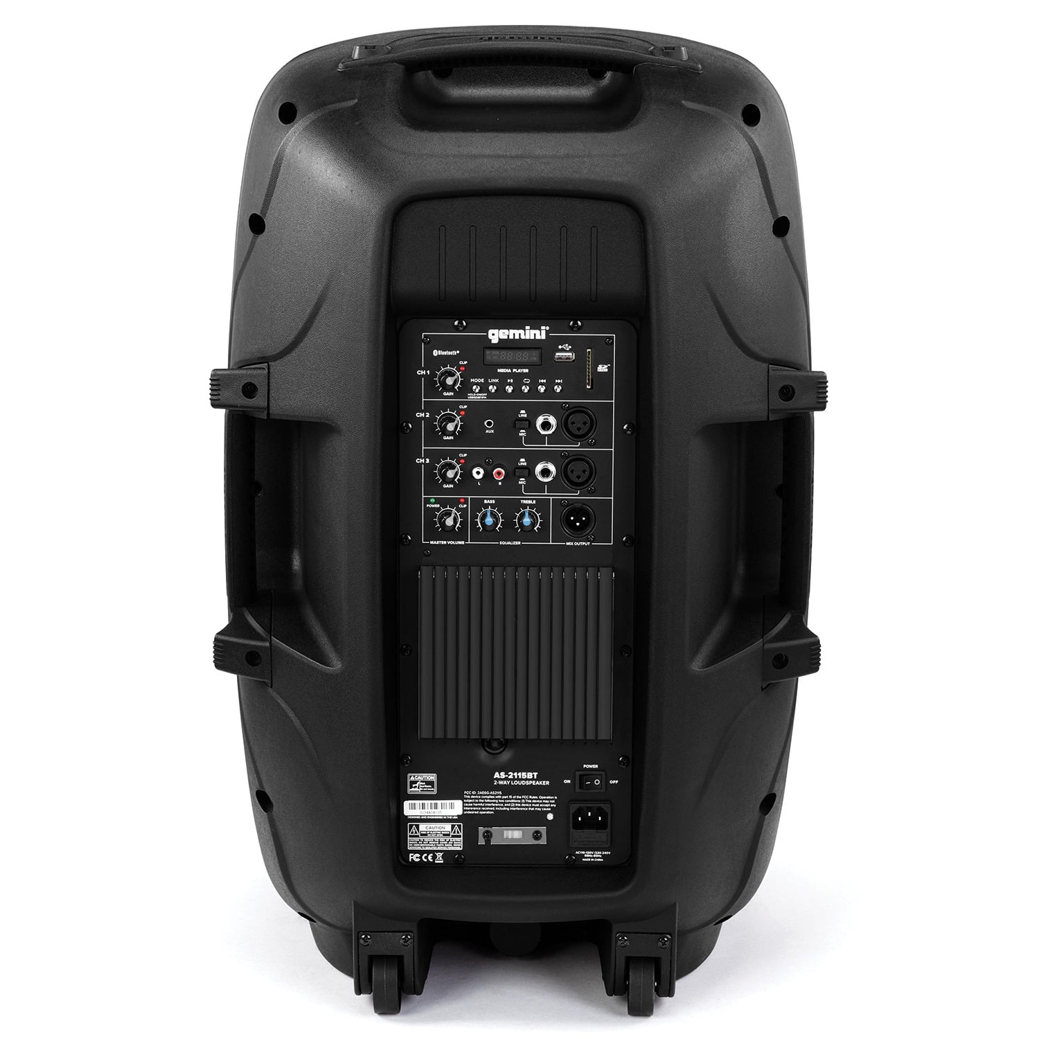 Gemini 2,000-Watt Active 15-Inch Bluetooth Loudspeaker with Stand and Wired Microphone & GMU-M200 UHF Dual Wireless Microphone System , 843631171066