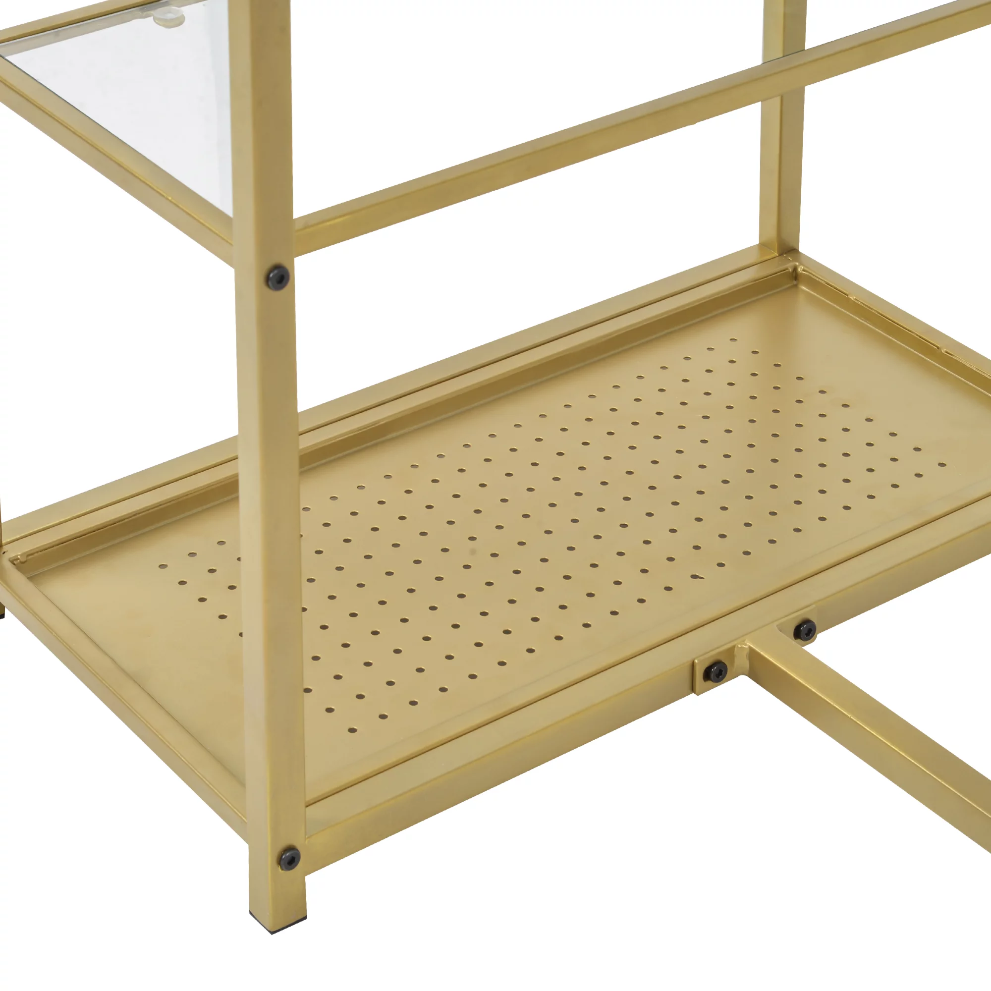 EUROCO Pub Set with Bar Stools, Faux Marble Countertop, White and Gold, Set of 2