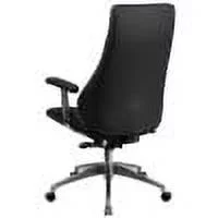 Flash Furniture High Back Black LeatherSoft Smooth Upholstered Executive Swivel Office Chair with Arms
