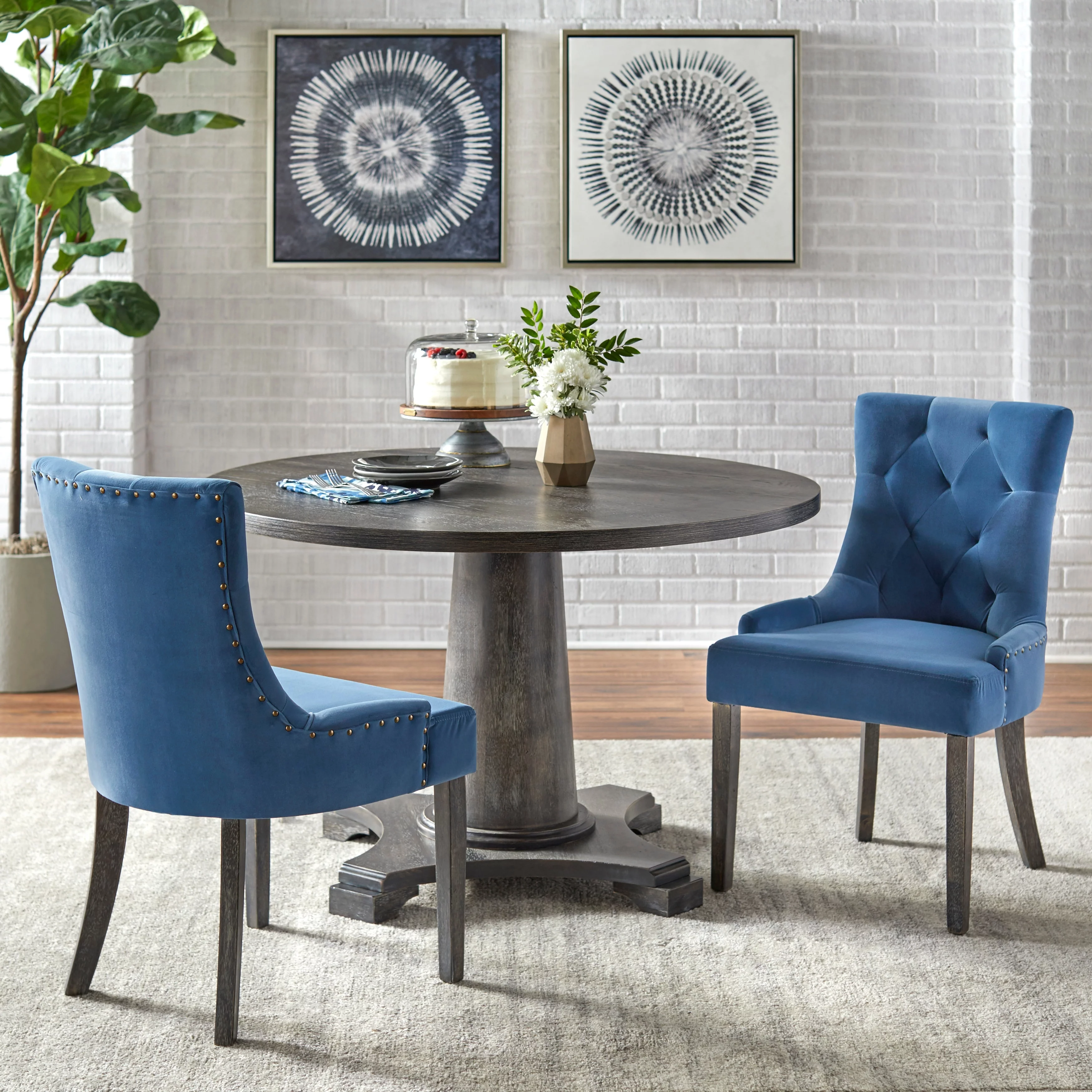ANGELOHOME angelo:HOME Ariana Parson Dining Chair Blue Set of 2 Set of 2