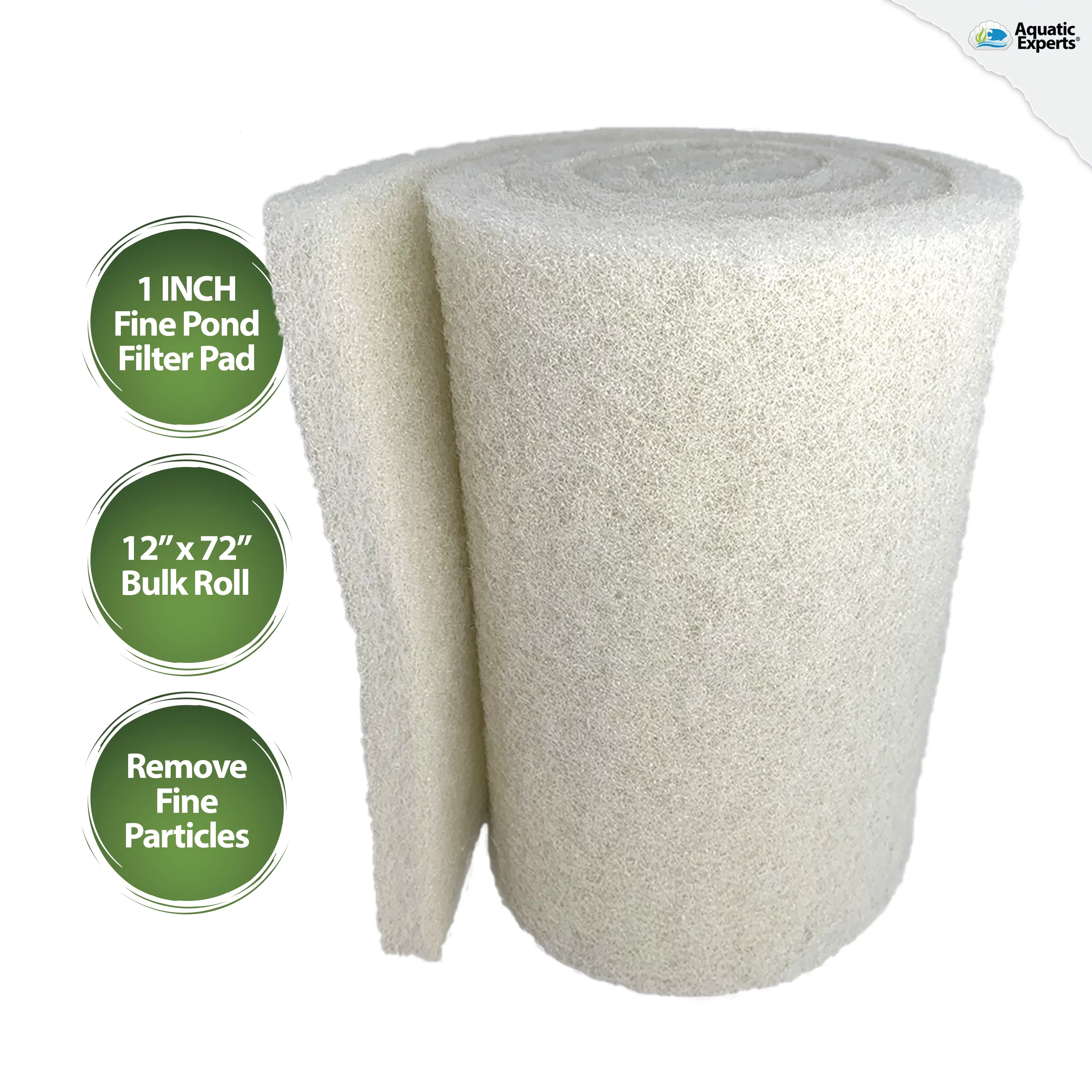 Aquatic Experts - White Classic Pond Filter Pad, Bulk Koi Pond Filter Media, 12