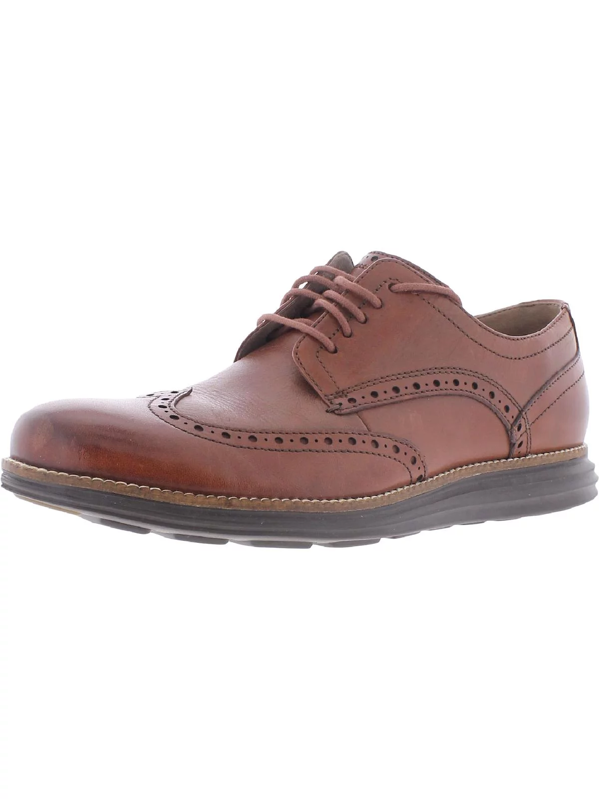 Cole Haan Grand Tour Wing Oxford Woodbury/Java Leather Lace Up Cutout Sneakers (Woodbury/Java, 11)