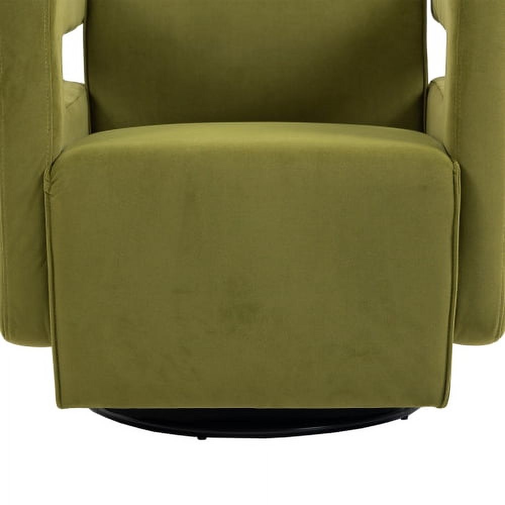 DremFaryoyo House hold  Degree Swivel Upholstered Tufted Living Room Chair Textured velvet Fabric Accent Chair with Metal Stand