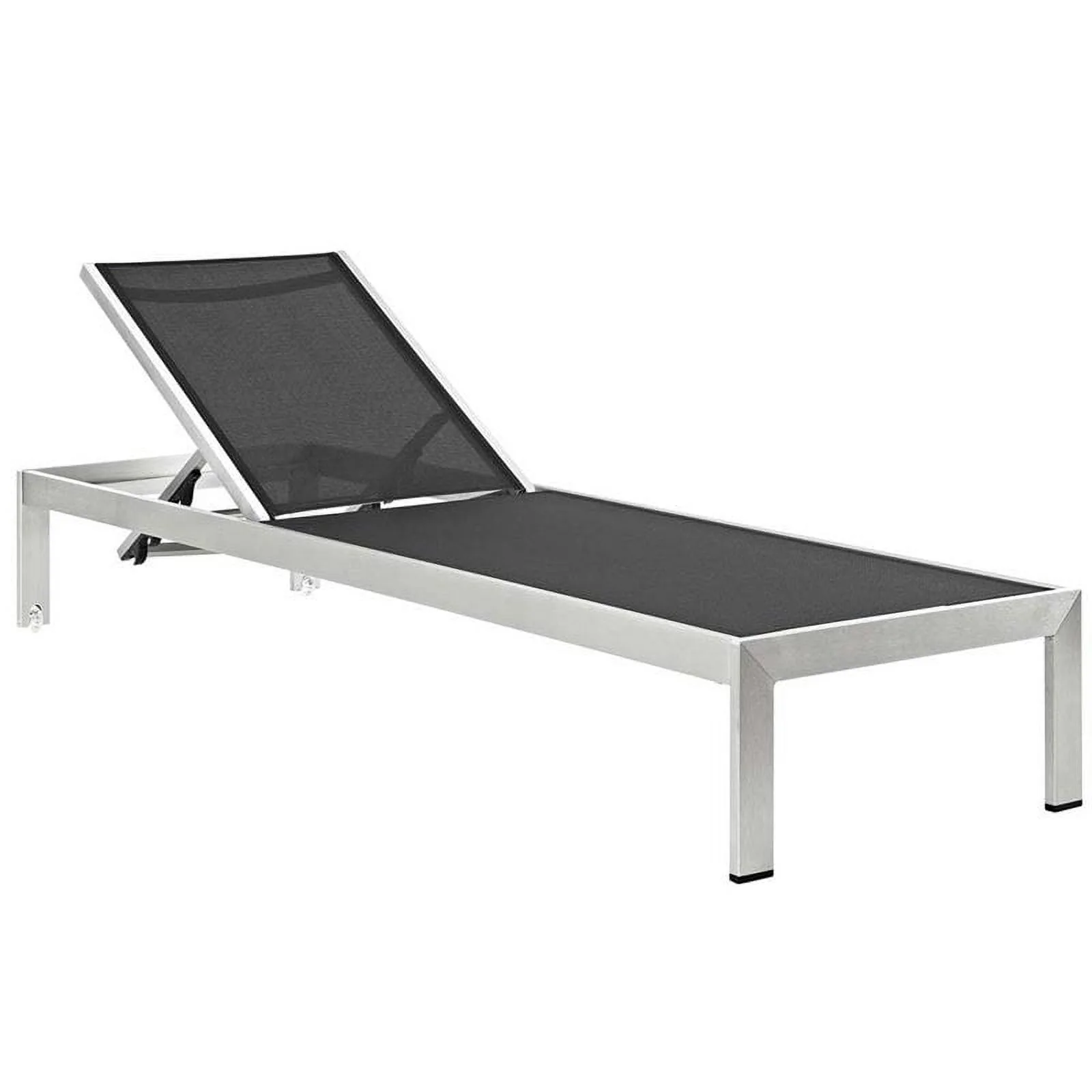 Pemberly Row 3-Piece Modern Aluminum Patio Chaise Lounge Set in Gray