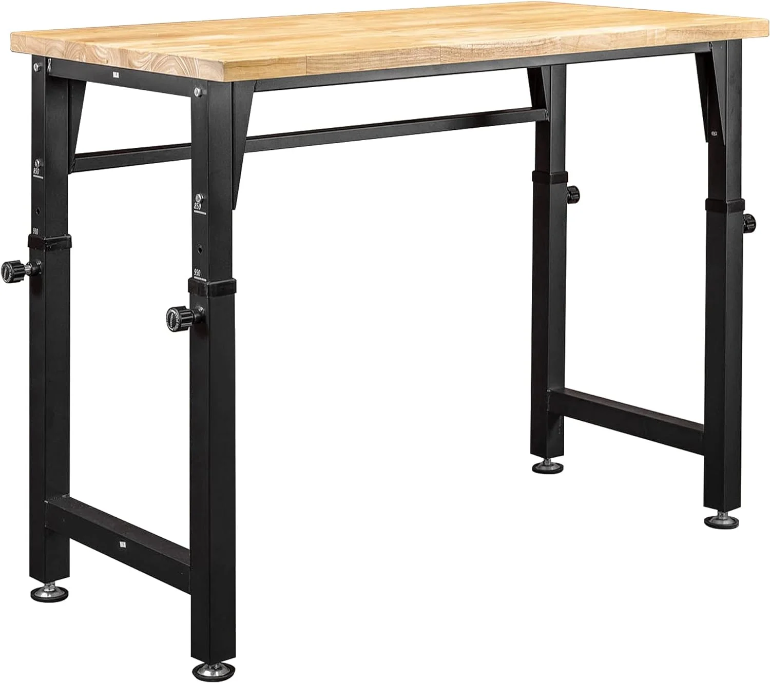 Height-Adjustable Workbench, 2000 LBS Load Capacity Rubber Wood Top Work Table,  (W) X 23.6