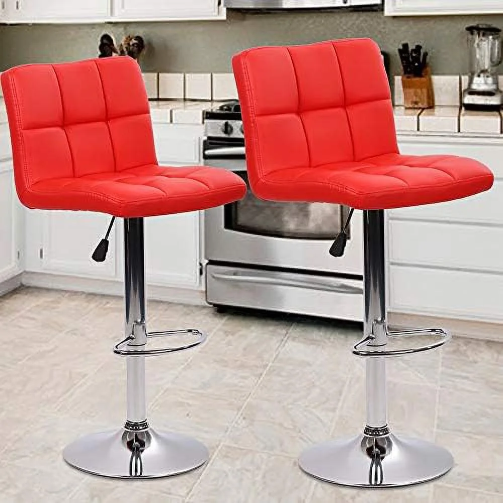 YPDCHB Stools  Swivel Height Adjustable Counter Stools with Back  PU Leather Modern Tall Kitchen Dining Chair for Living Room Pub Coffee  White