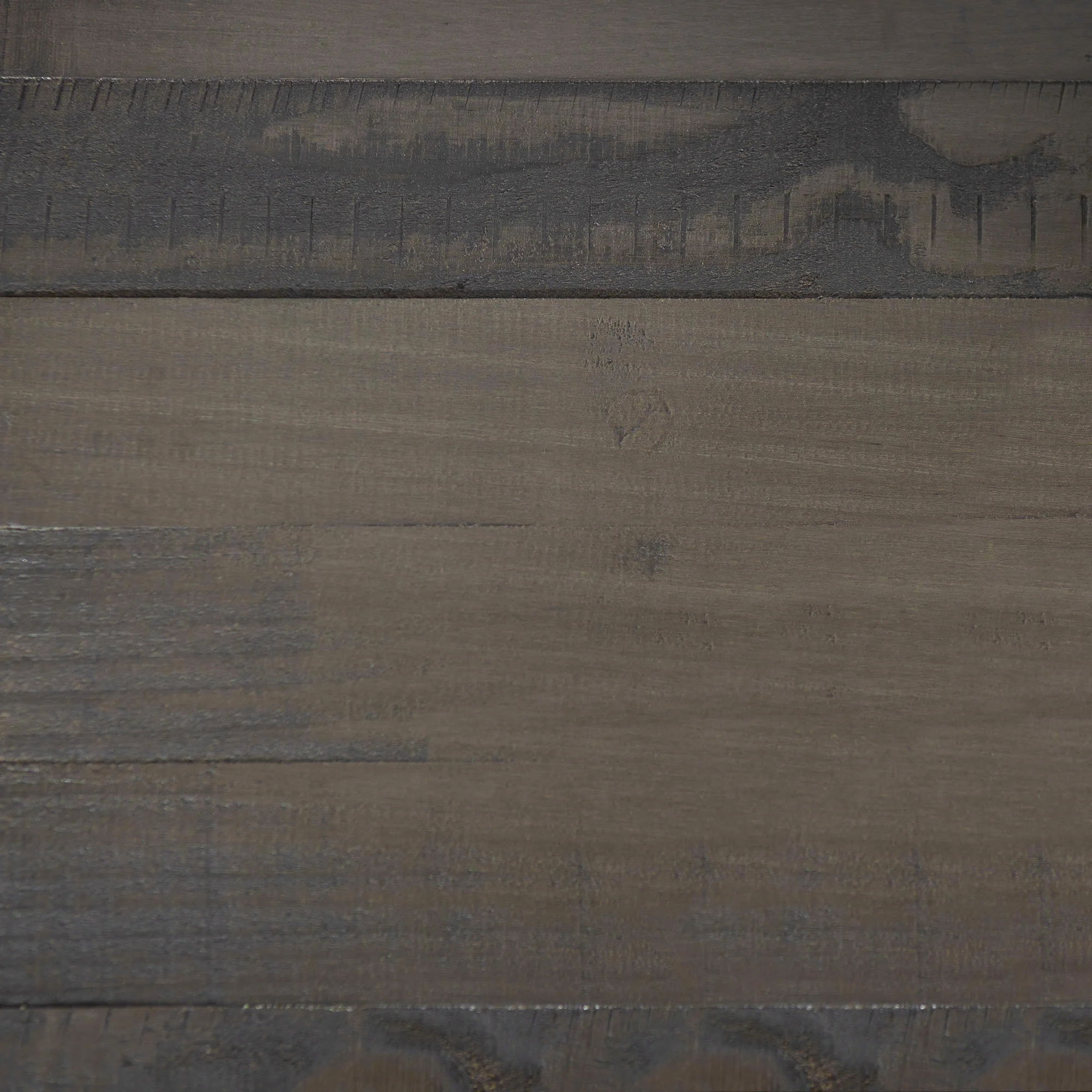 Walker Edison 42” Rustic Distressed Solid Wood Round Dining Table, Grey/Black