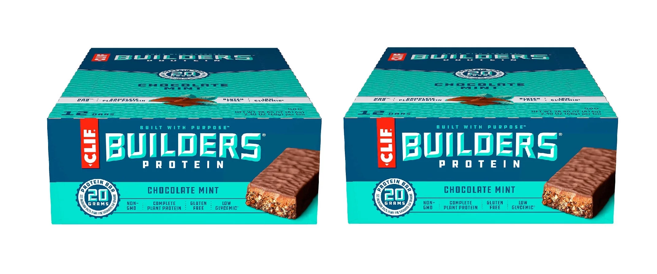 CLIF Builder's Protein Bar, Chocolate Mint, 2.4 oz, 12 ct 2PK